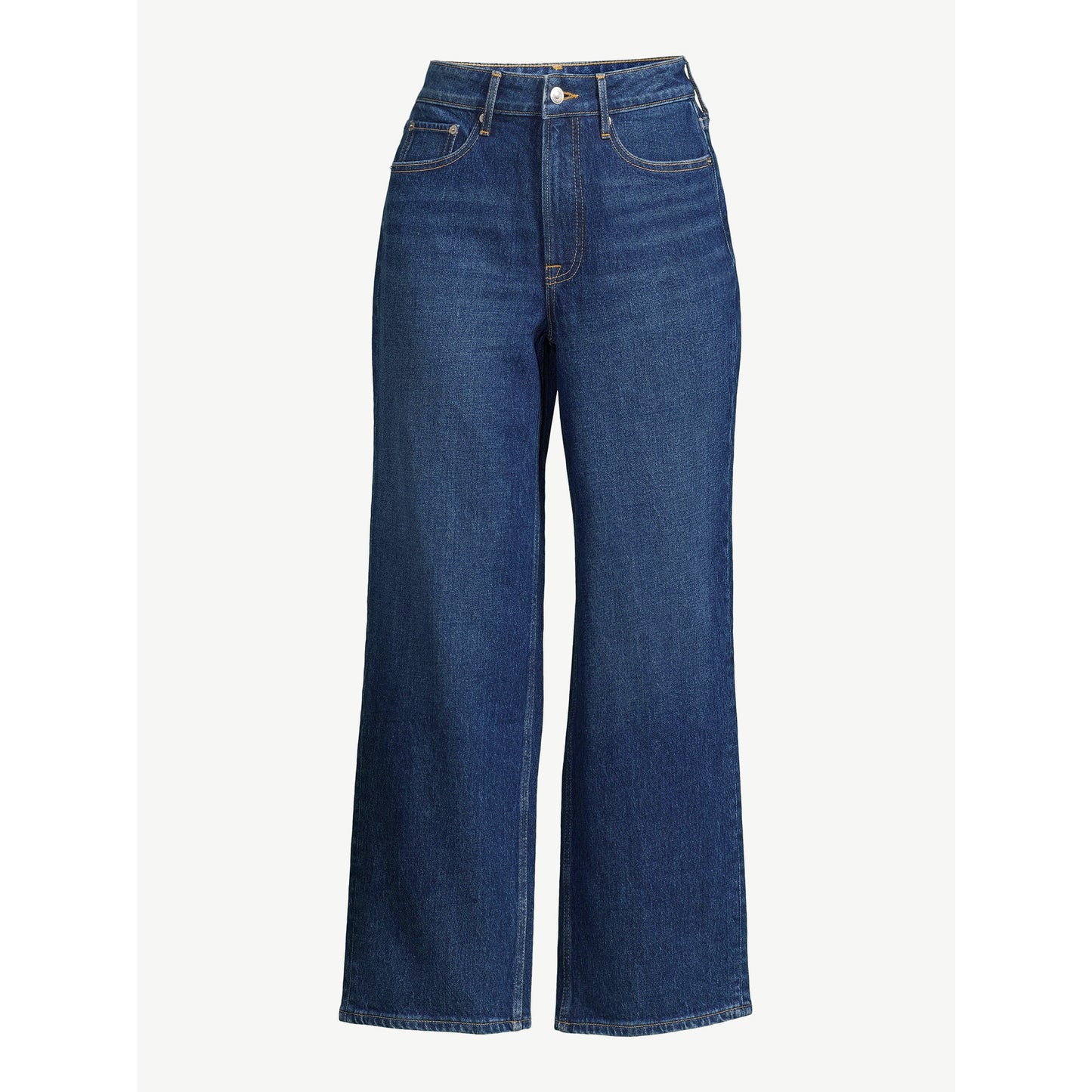 Free Assembly Women's Cropped Wide High Rise Straight Jeans