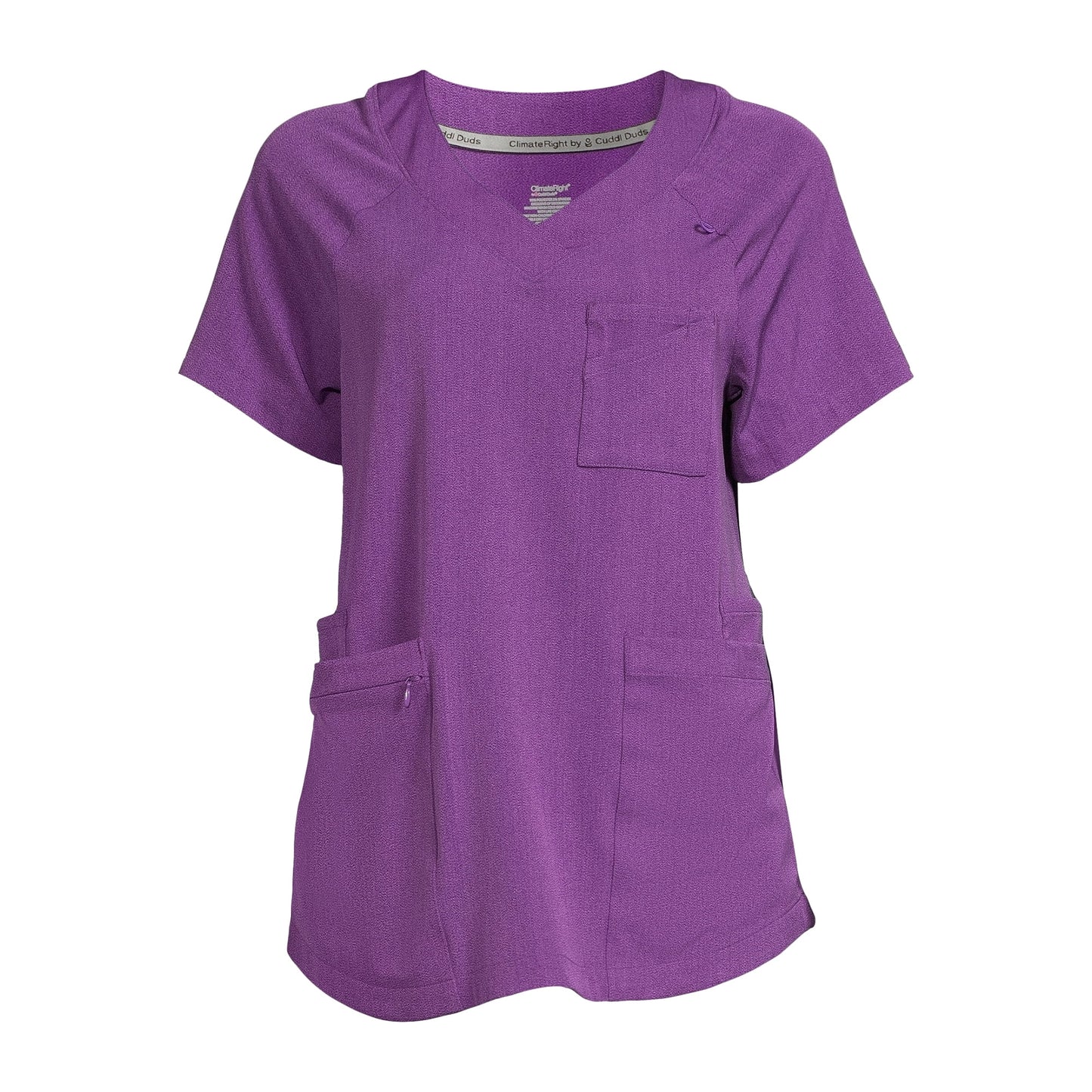 ClimateRight by Cuddl Duds Short Sleeve V-Neck Scrub Top