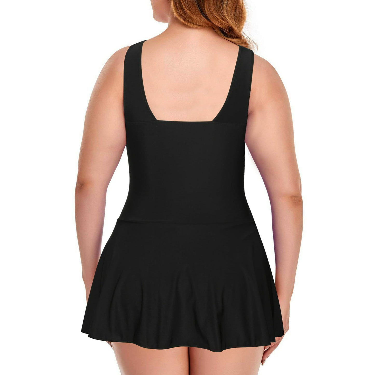 Chama Women's Plus Size Cute Swimdress Bathing Suits V Neck Ruched One Piece Swimsuits