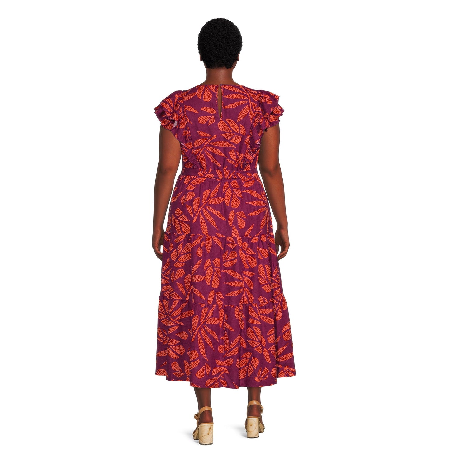 The Get Womens Tiered Ruffle Maxi Dress