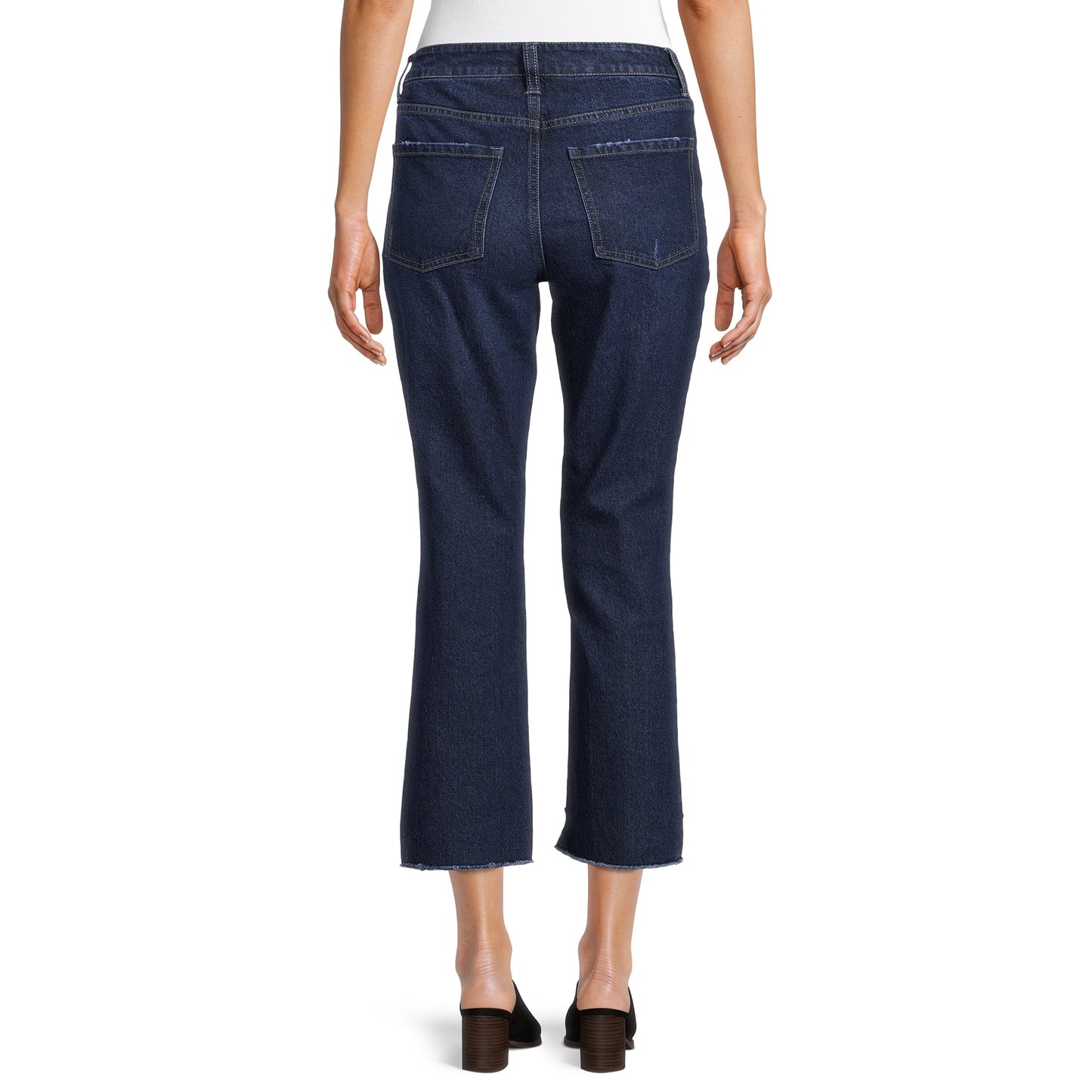 Time and Tru Women's Straight Cropped Jeans with Step Hem