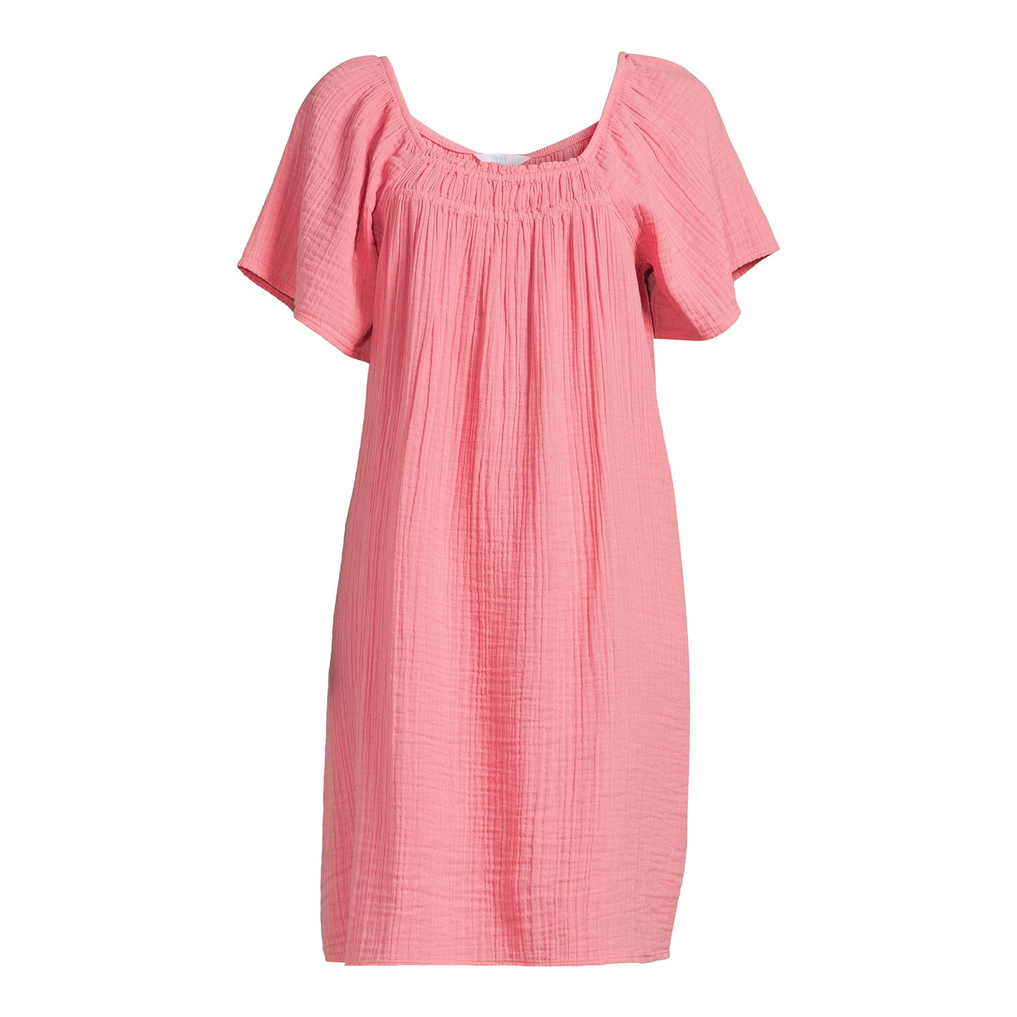 Time and Tru Women's Textured Mini Dress with Short Sleeves