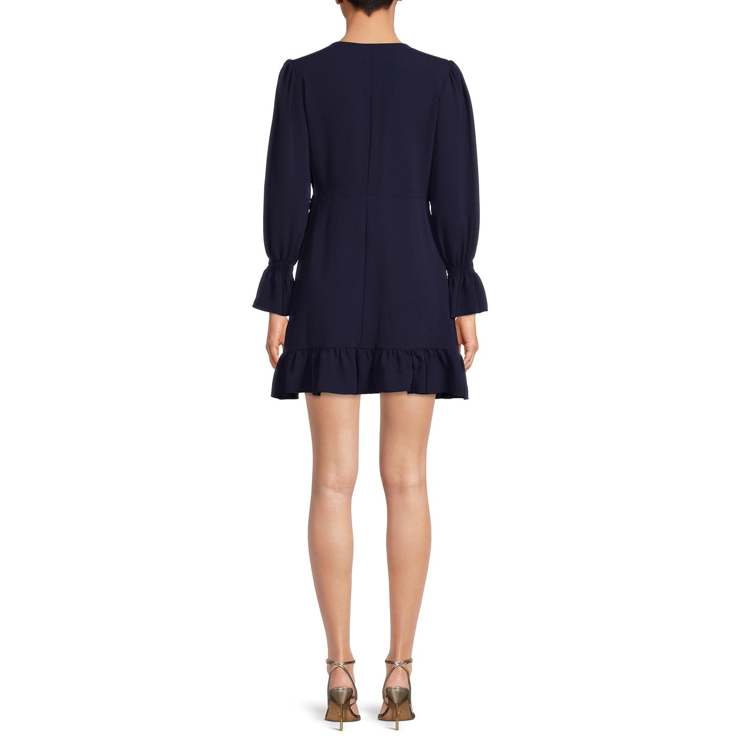 Nine.Eight Womens Ruffle Wrap Dress with Long Sleeves