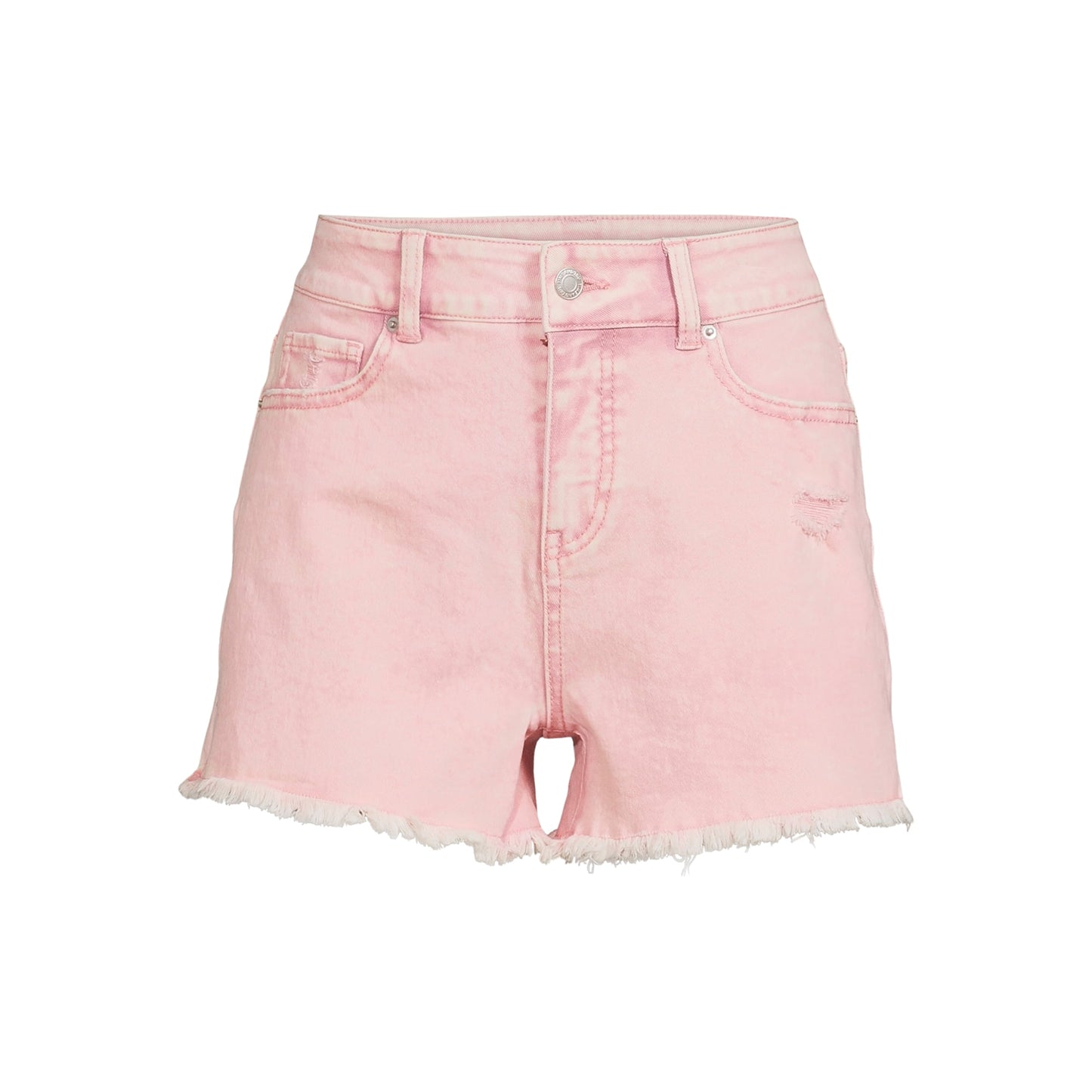 Time and Tru Womens High Rise Frayed Hem Denim Short
