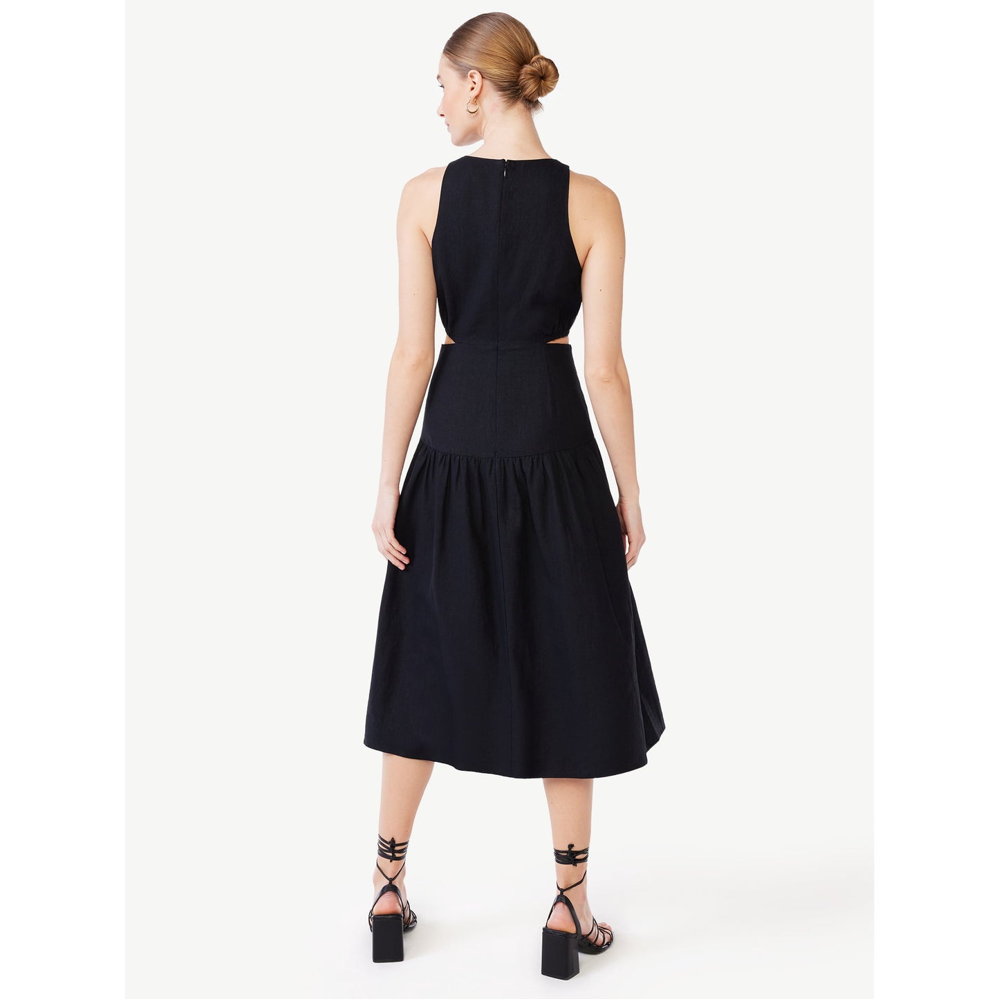Scoop Women's Linen Cutout Midi Dress