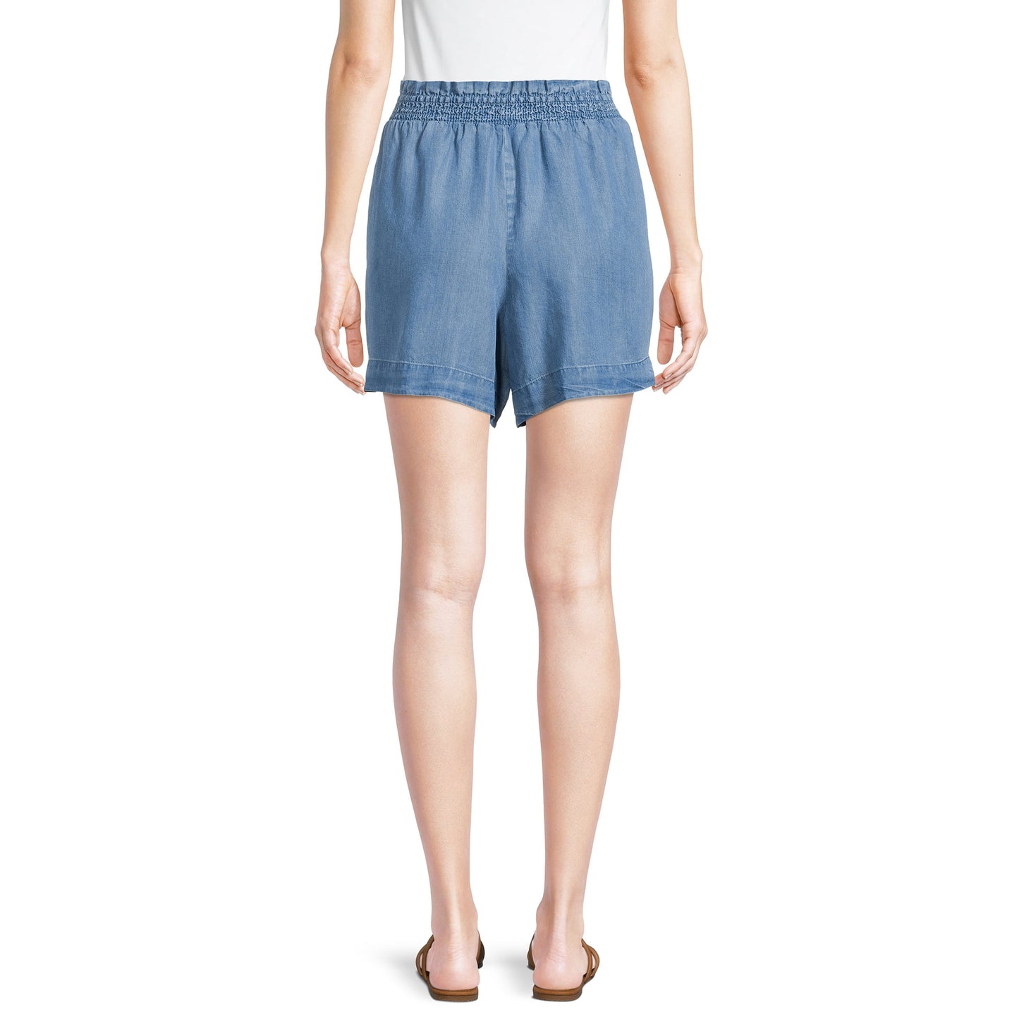 Time and Tru Women's Paperbag Waist Pull On-Shorts