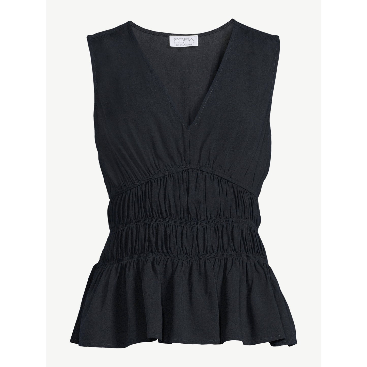 Sofia Jeans by Sofia Vergara Women's Smocked Peplum Top