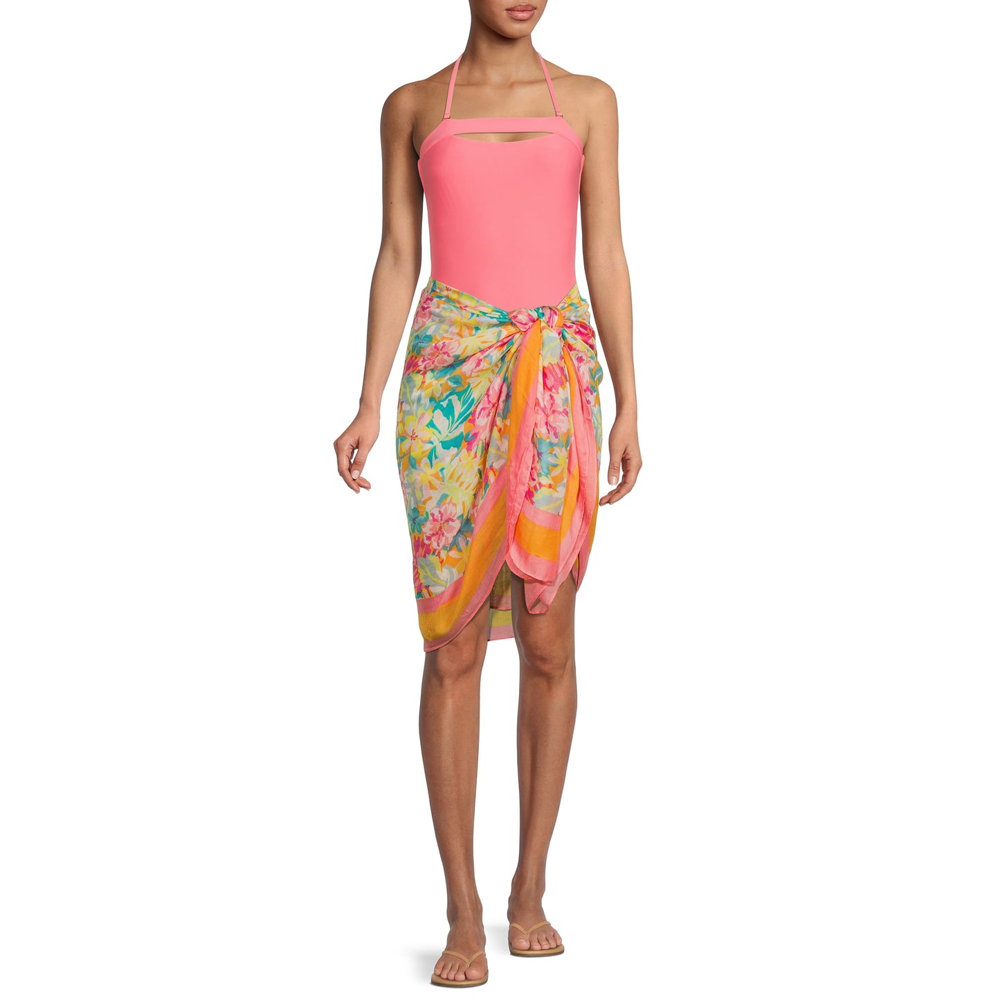 Time and Tru Women's Border Print Pareo
