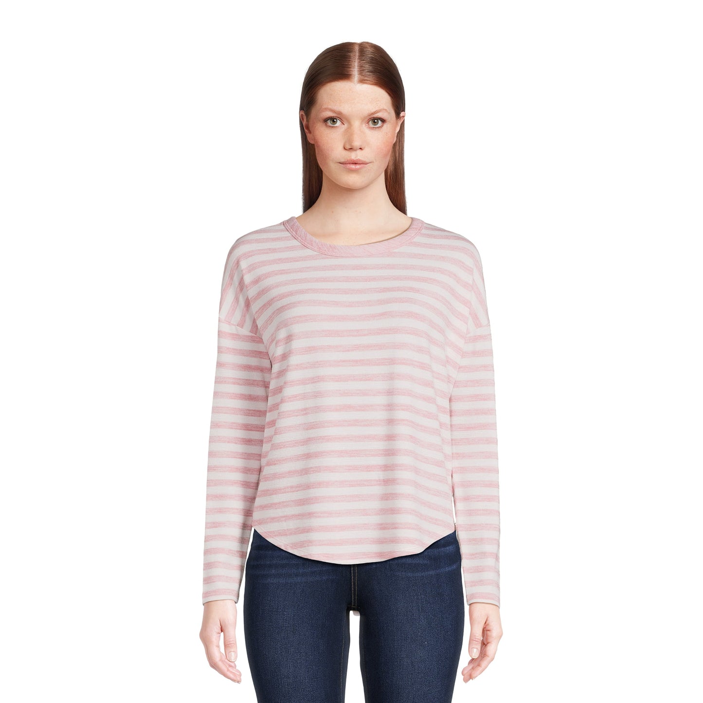 Time and Tru Womens Long Sleeve Hacci Top (2 Pack)