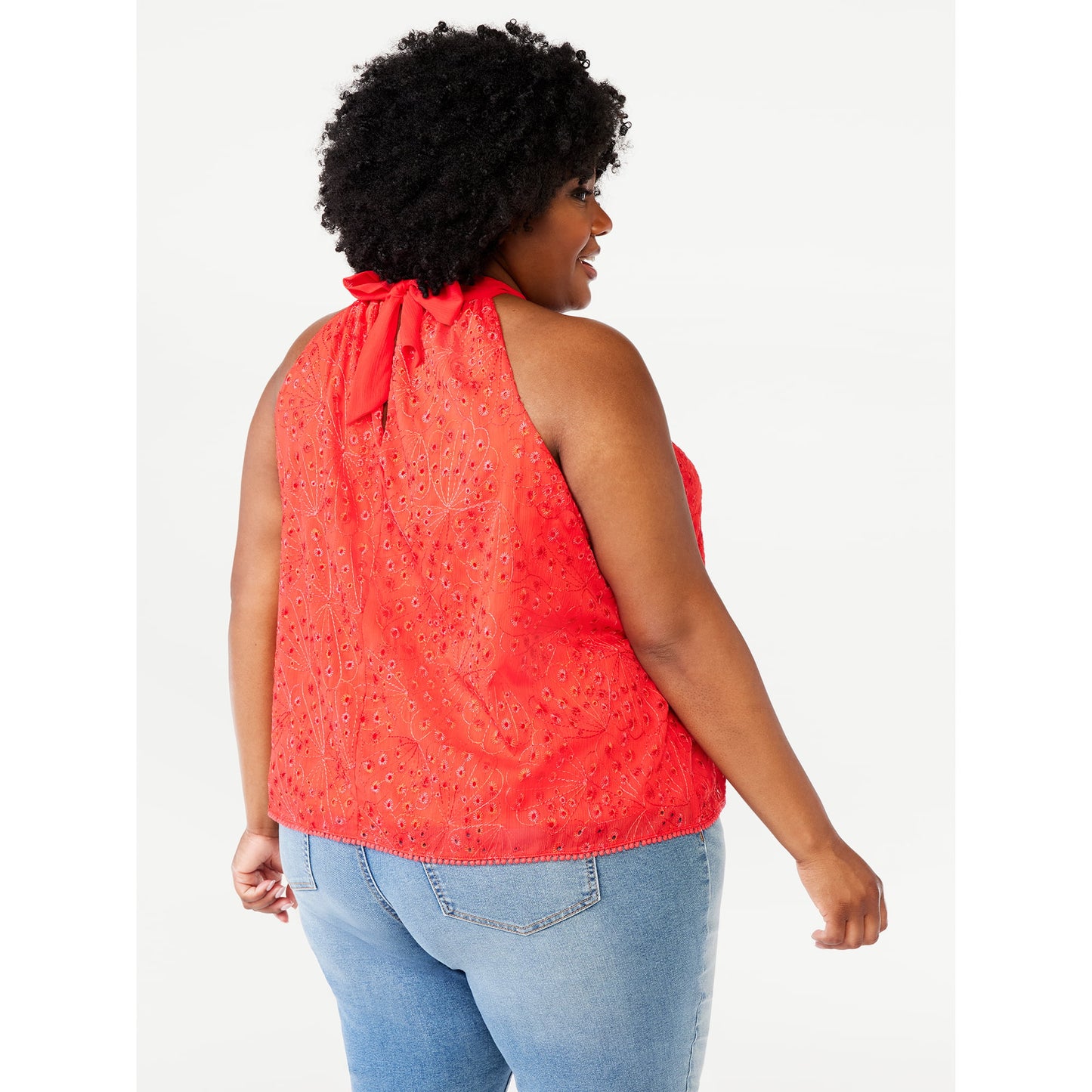 Sofia Jeans by Sofia Vergara Womens Eyelet Halter Top