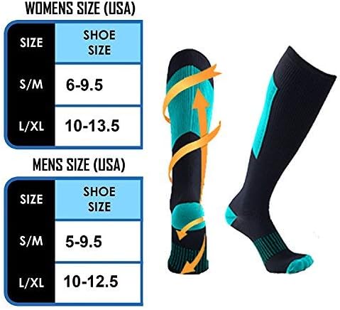 Copper Flux Anti-Fatigue Compression Socks For Mens & Womens 6 Pack