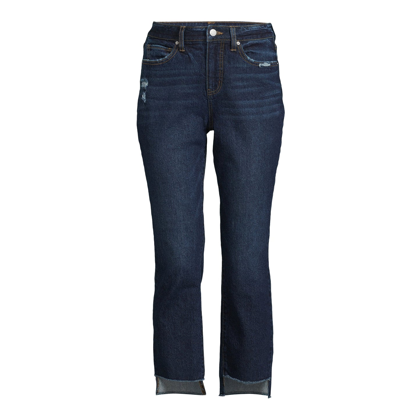 Time and Tru Women's Straight Cropped Jeans with Step Hem