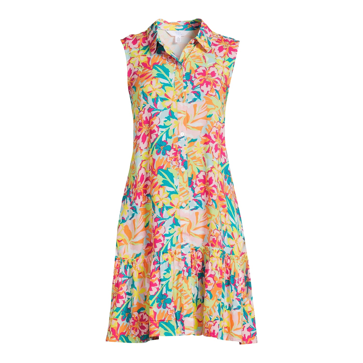 Time and Tru Womens Sleeveless Shirt Dress