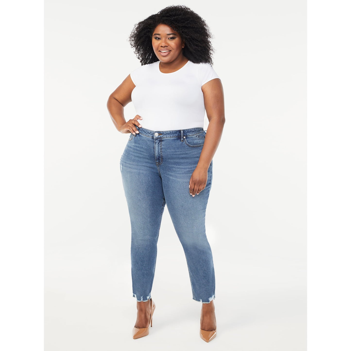 Sofia Jeans Womens Plus Size Adora Curvy High Rise Girlfriend Jeans