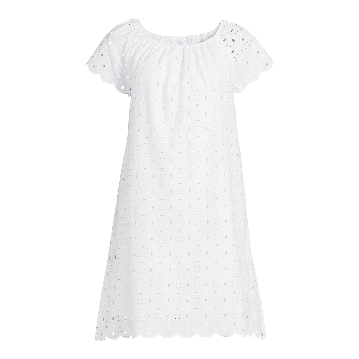 Time and Tru Womens Eyelet Dress with Short Sleeves,