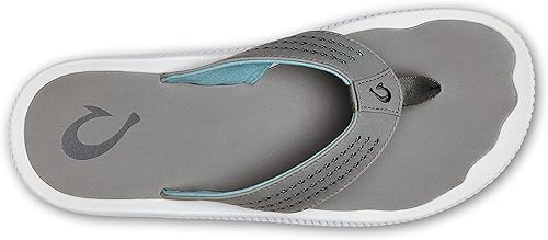 OluKai Ulele Men's Beach Sandals, Quick-Dry Flip-Flop Slides, Water Resistant Suede Lining & Wet Grip Soles, Soft Comfort Fit & Arch Support