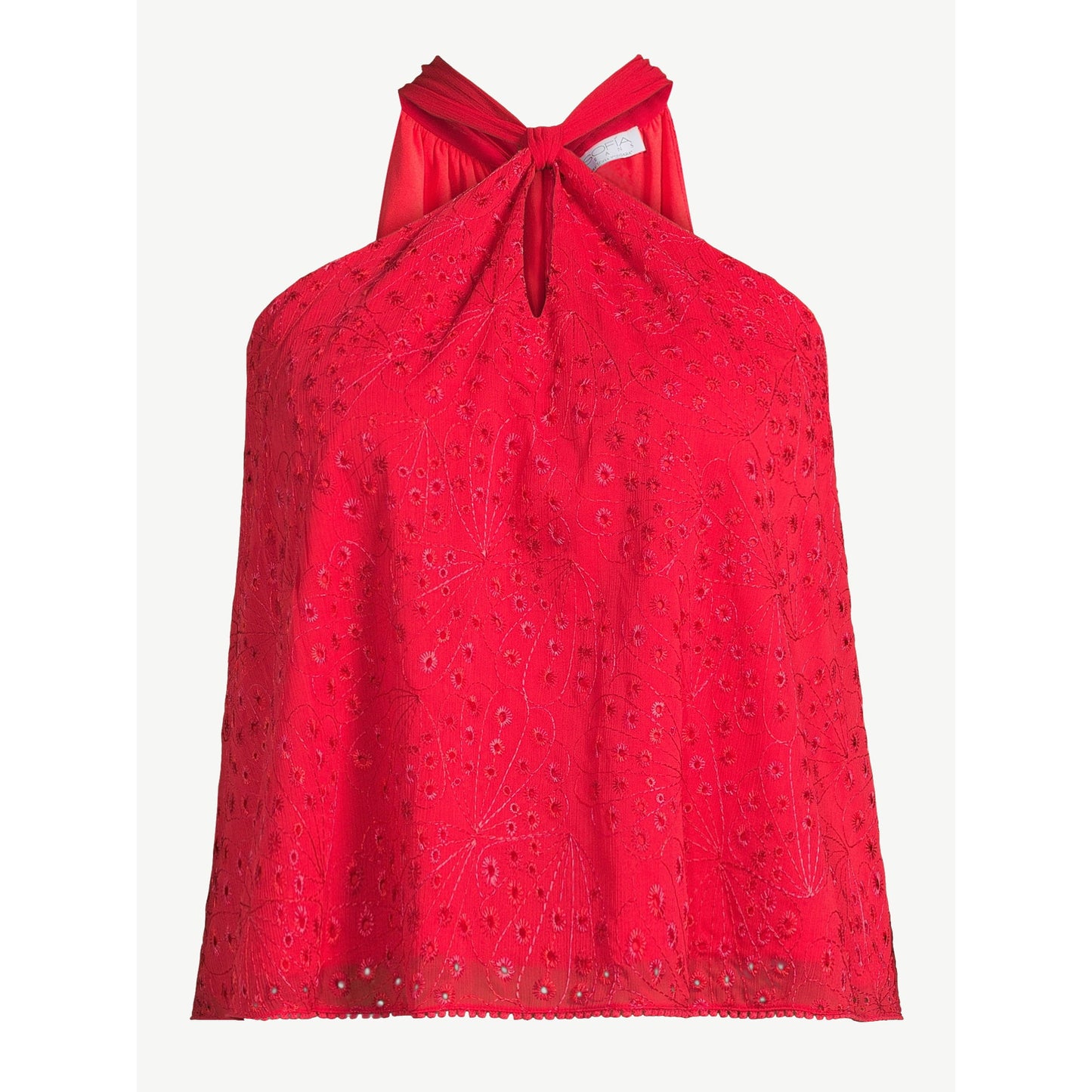 Sofia Jeans by Sofia Vergara Womens Eyelet Halter Top