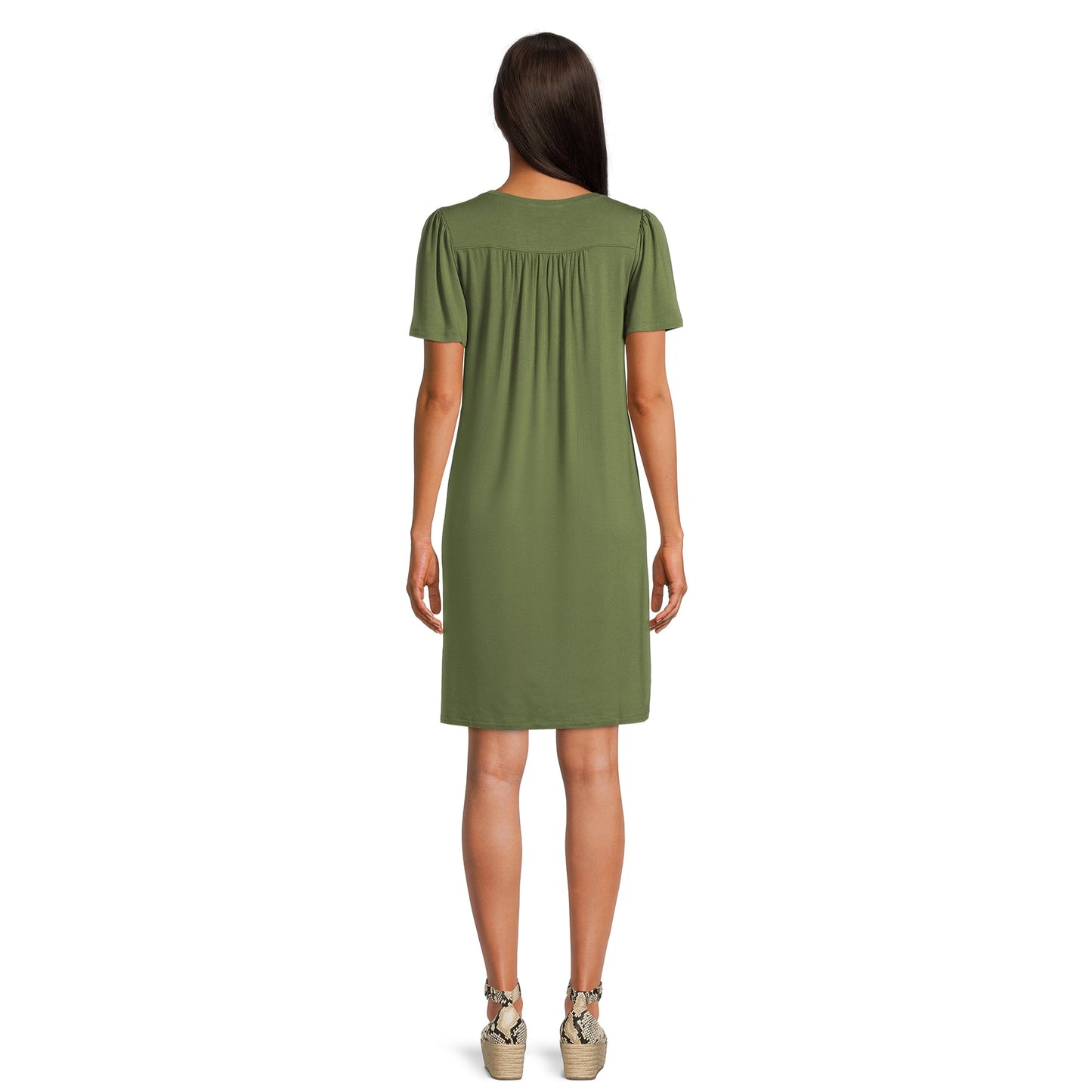 Time and Tru Women's Flutter Sleeve Swing Dress