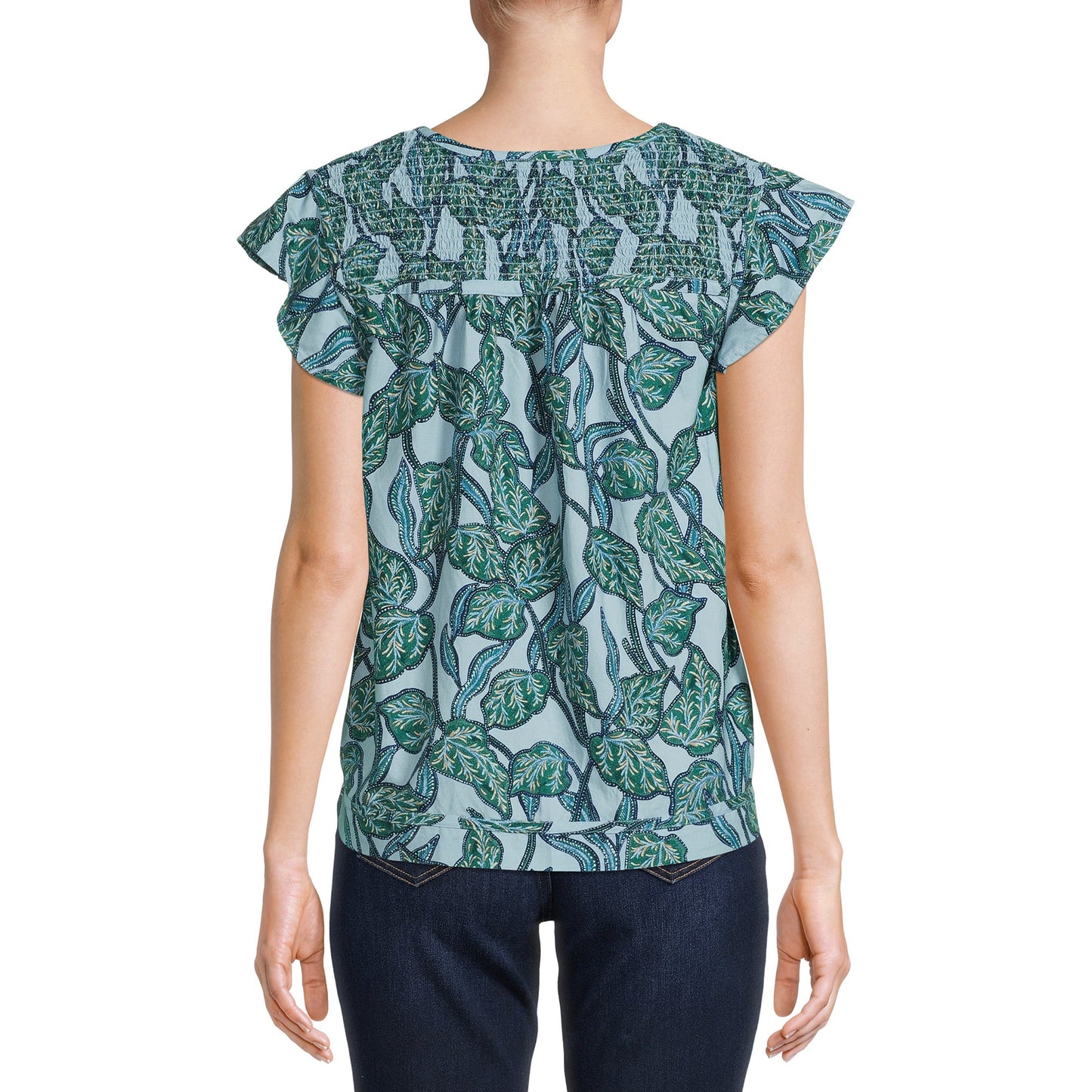 Time and Tru Womens Flutter Sleeve Top