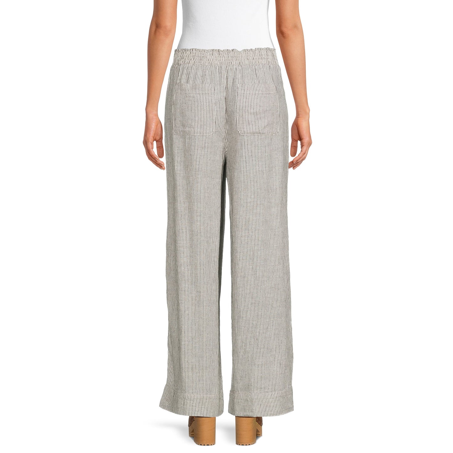 Time and Tru Women's Smocked Waist Linen Pants