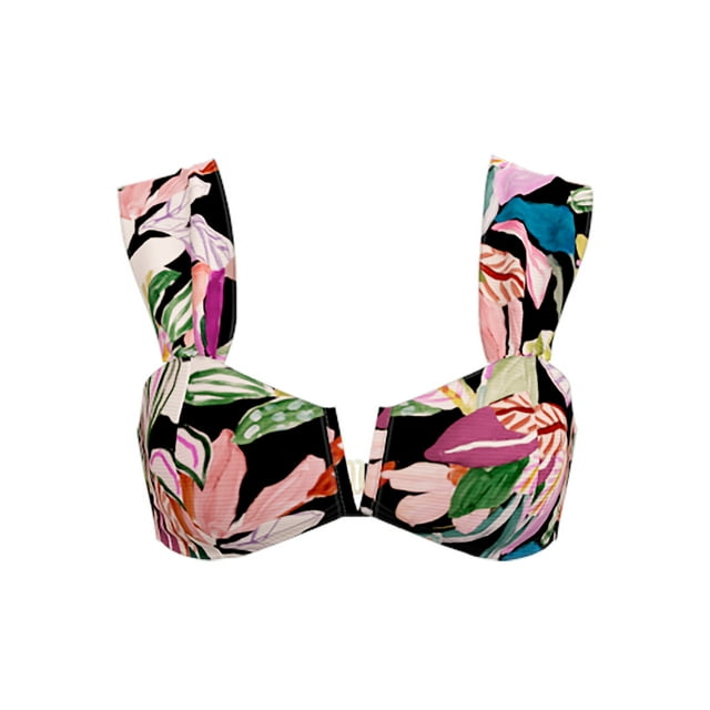 Time and Tru Womens Wide Strap V-Wire Bikini Top