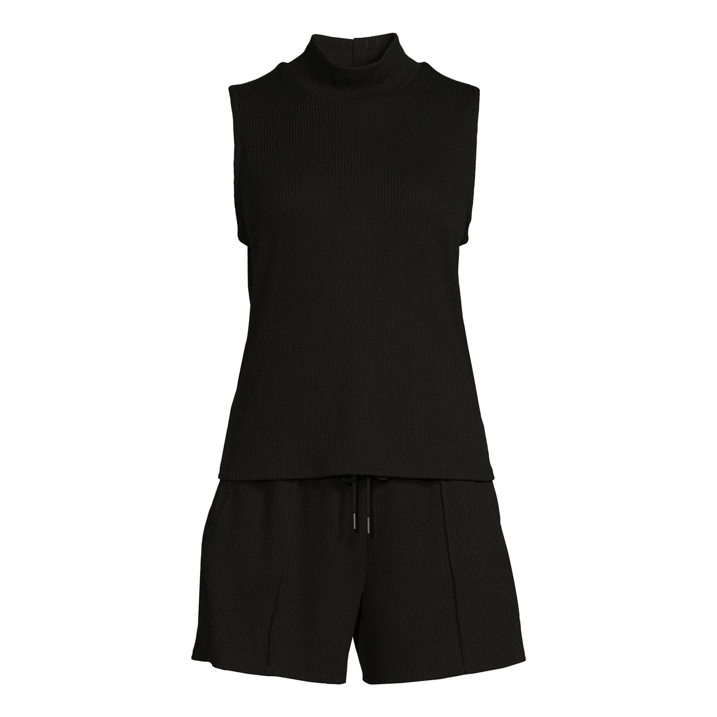 Time and Tru Womens Rib Knit Top and Shorts Set, 2-Piece