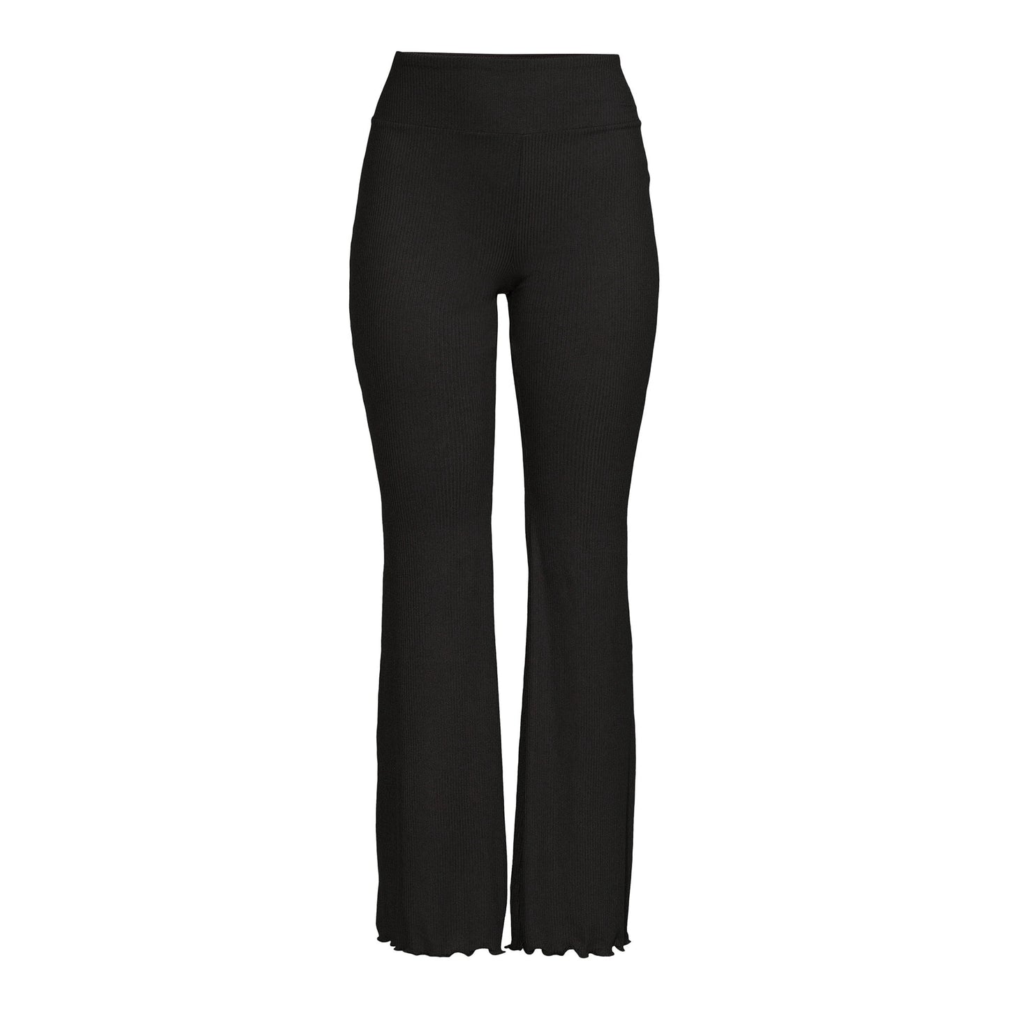 No Boundaries Juniors Flare Pants with Lettuce Edge Hem,
