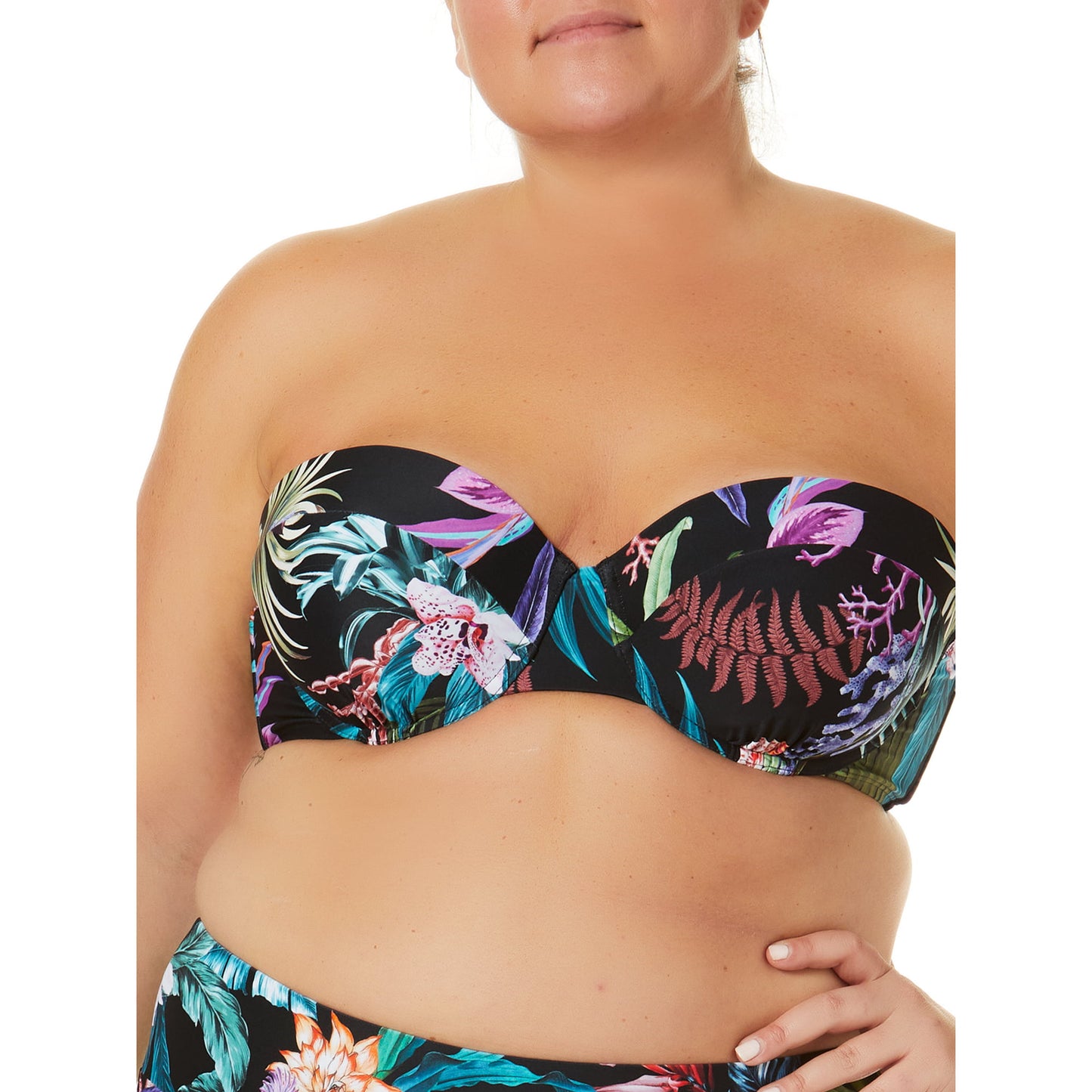 Terra and Sky Women's Plus Ocean Botanica Bikini Top