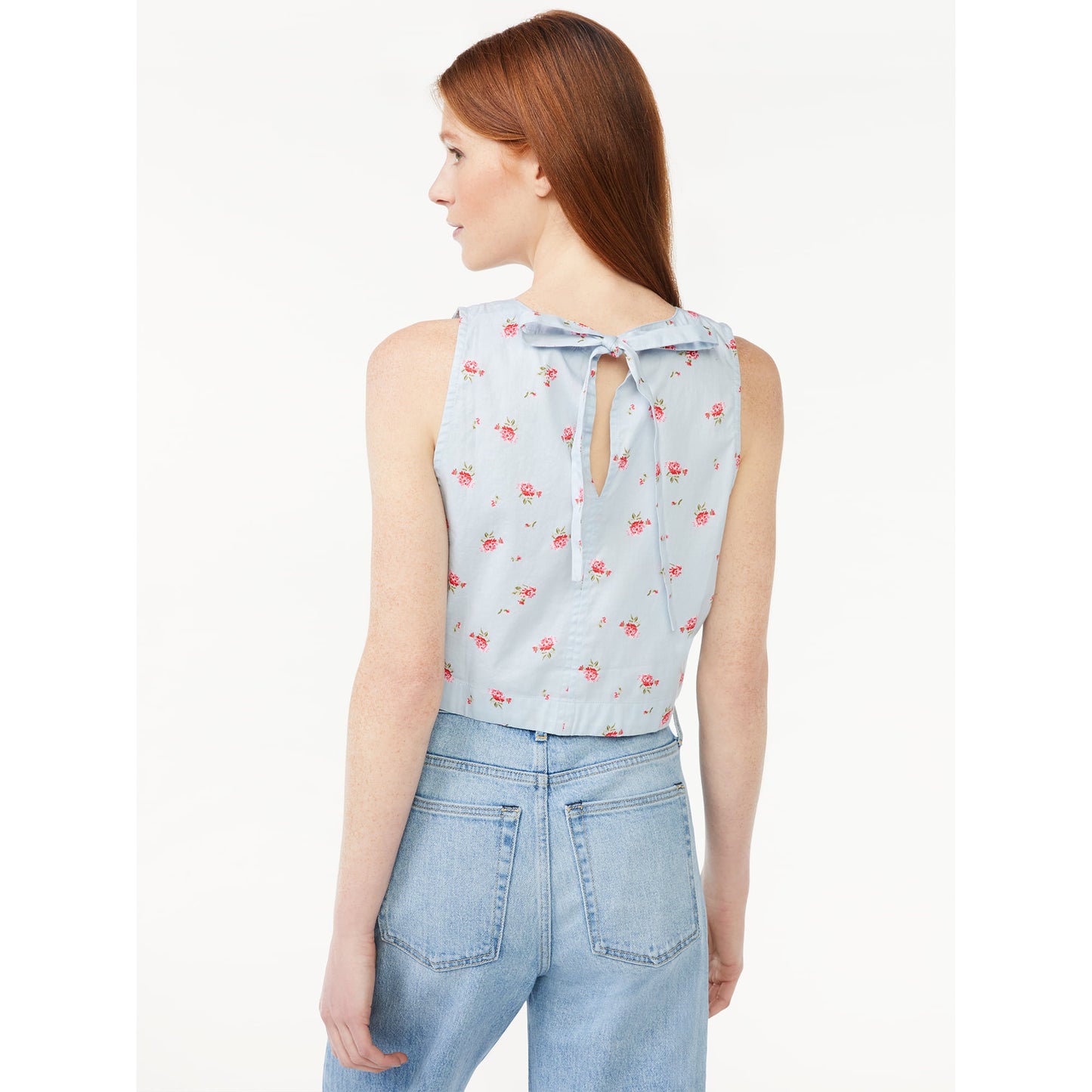 Free Assembly Womens Sleeveless Crewneck Bodice Crop Top