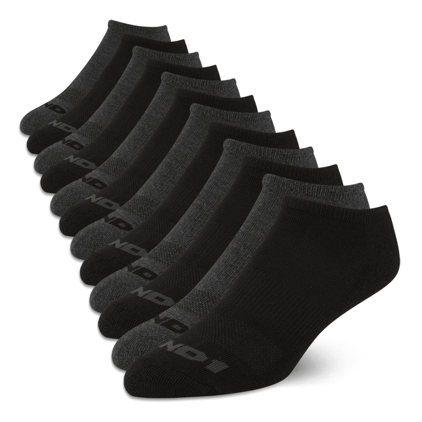 AND1 Mens Cushion No Show Socks, 12 Pack