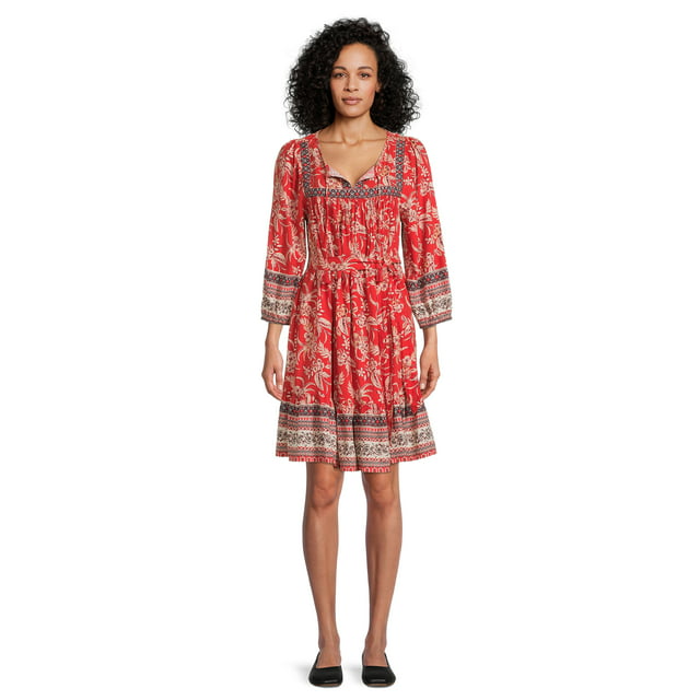 BeachLunchLounge Women's Print Tie-Waist Dress