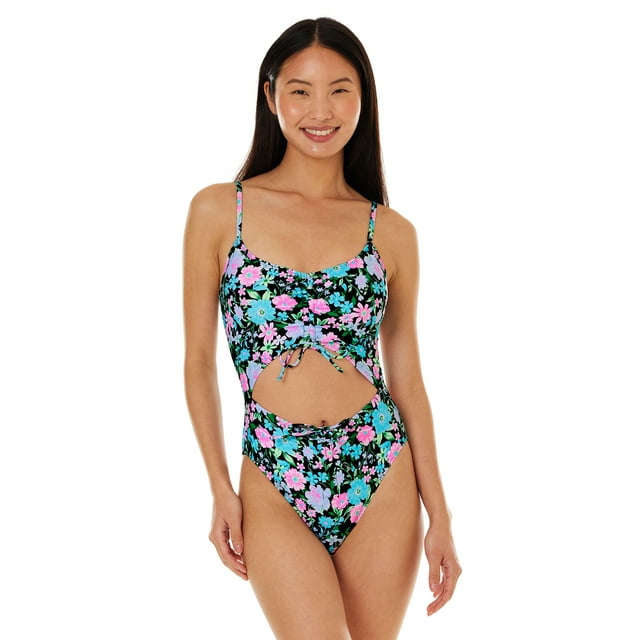 Celebrity Pink Women's Floral Cutout One Piece Swimsuit