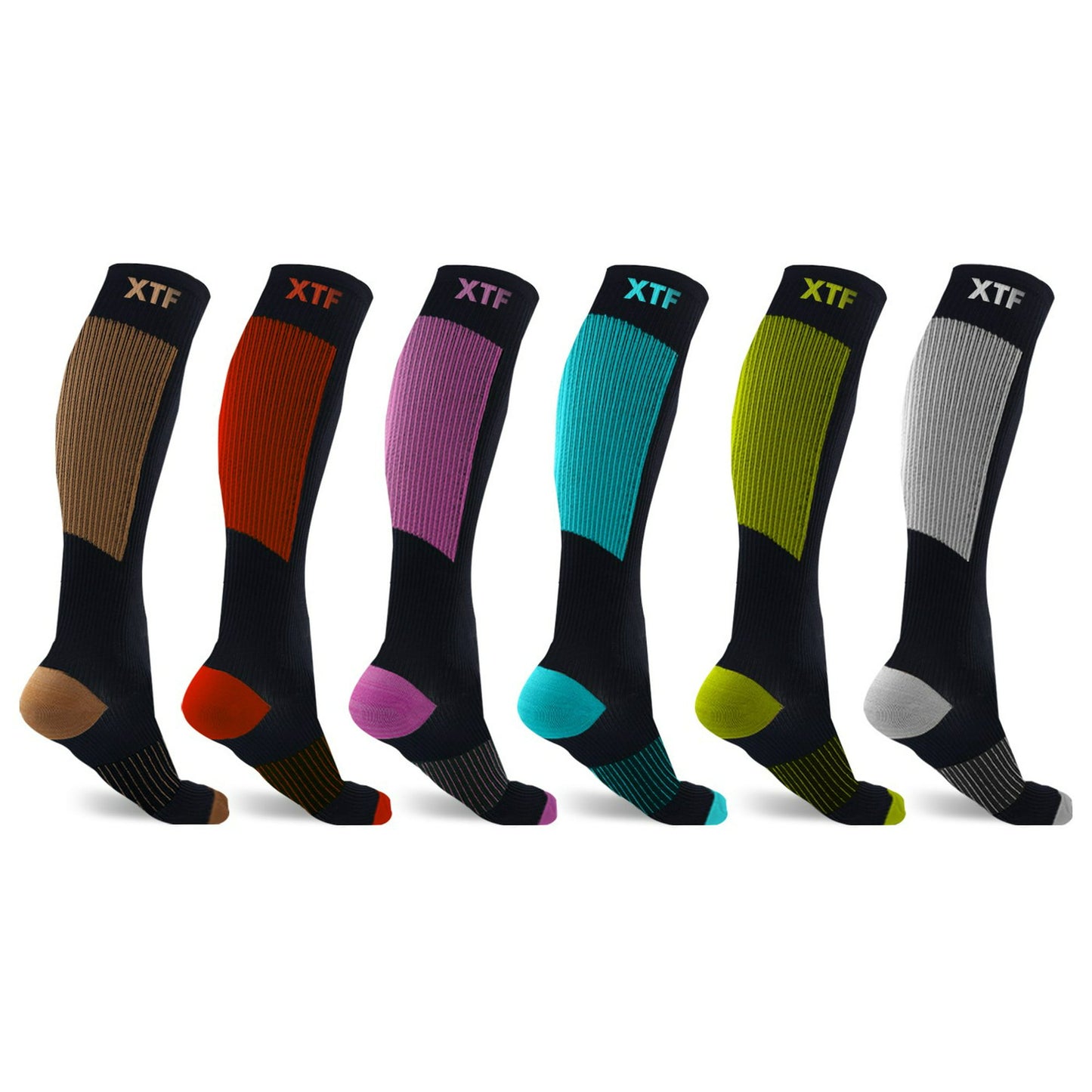 Copper Flux Anti-Fatigue Compression Socks For Mens & Womens 6 Pack