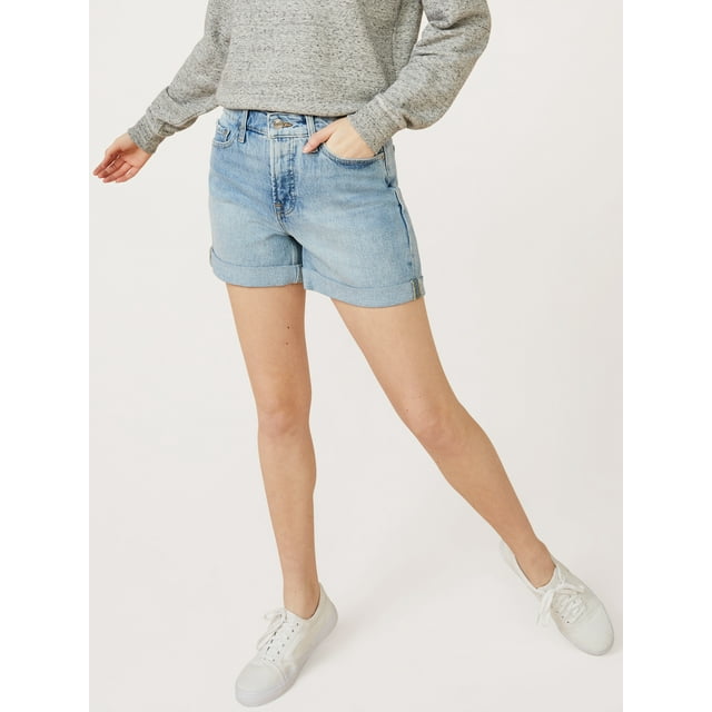 Free Assembly Womens Rolled Cuff Jean Shorts