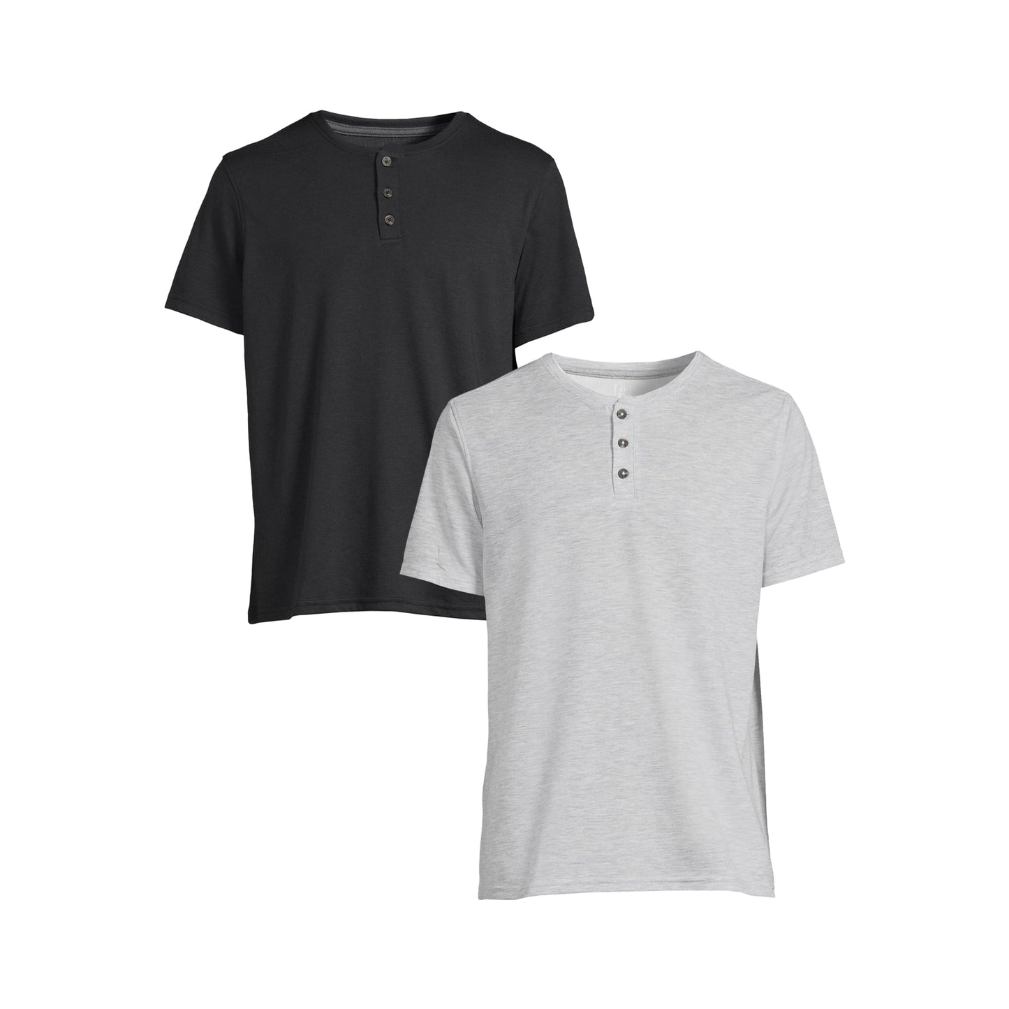 George Mens Henley Tee with Short Sleeves, 2-Pack