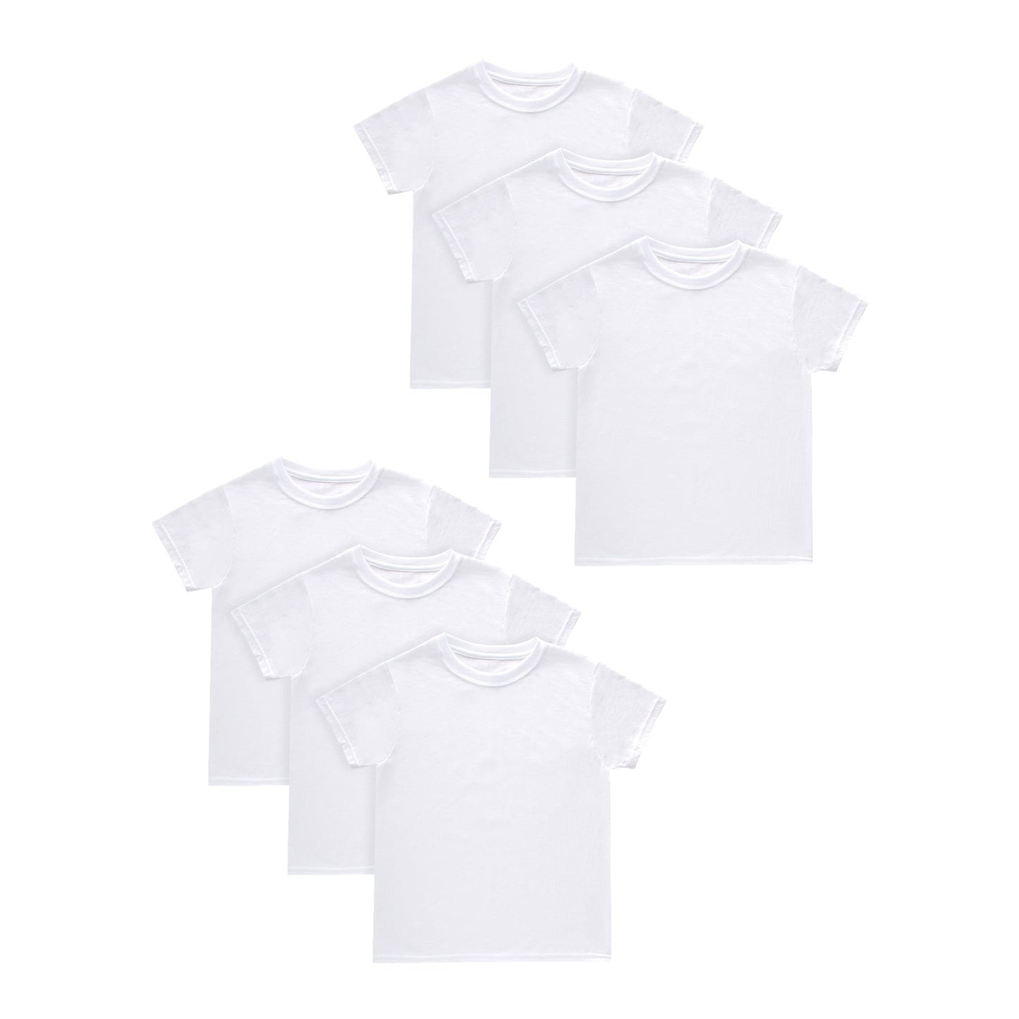 Hanes Boys White Crew T-Shirt Undershirts, 5+1 Bonus Pack
