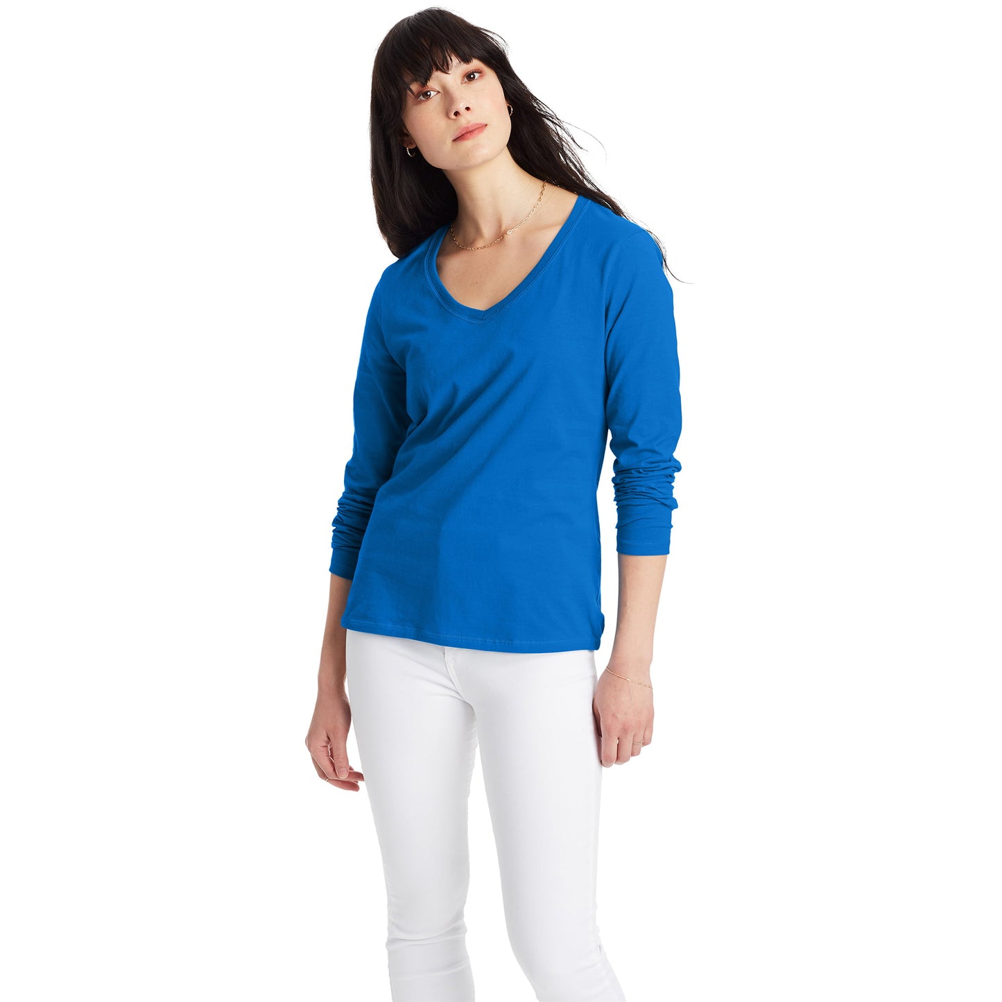 Hanes Women's Long-Sleeve V-Neck T-Shirt