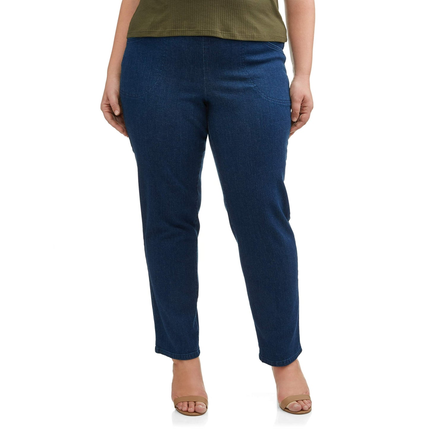 Just My Size Womens Plus Size 2 Pocket Stretch Pull on Pants