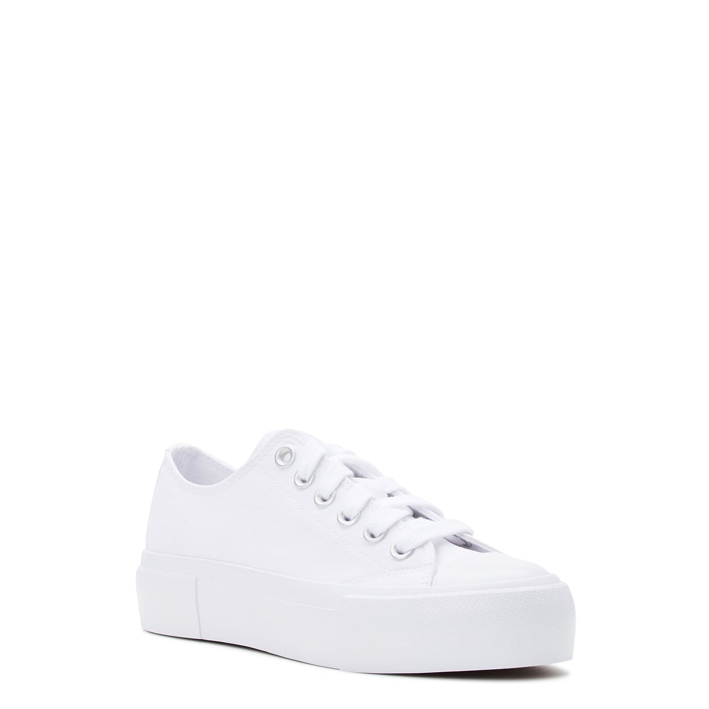 No Boundaries Women's Platform Classic Lace up Casual Canvas Sneakers