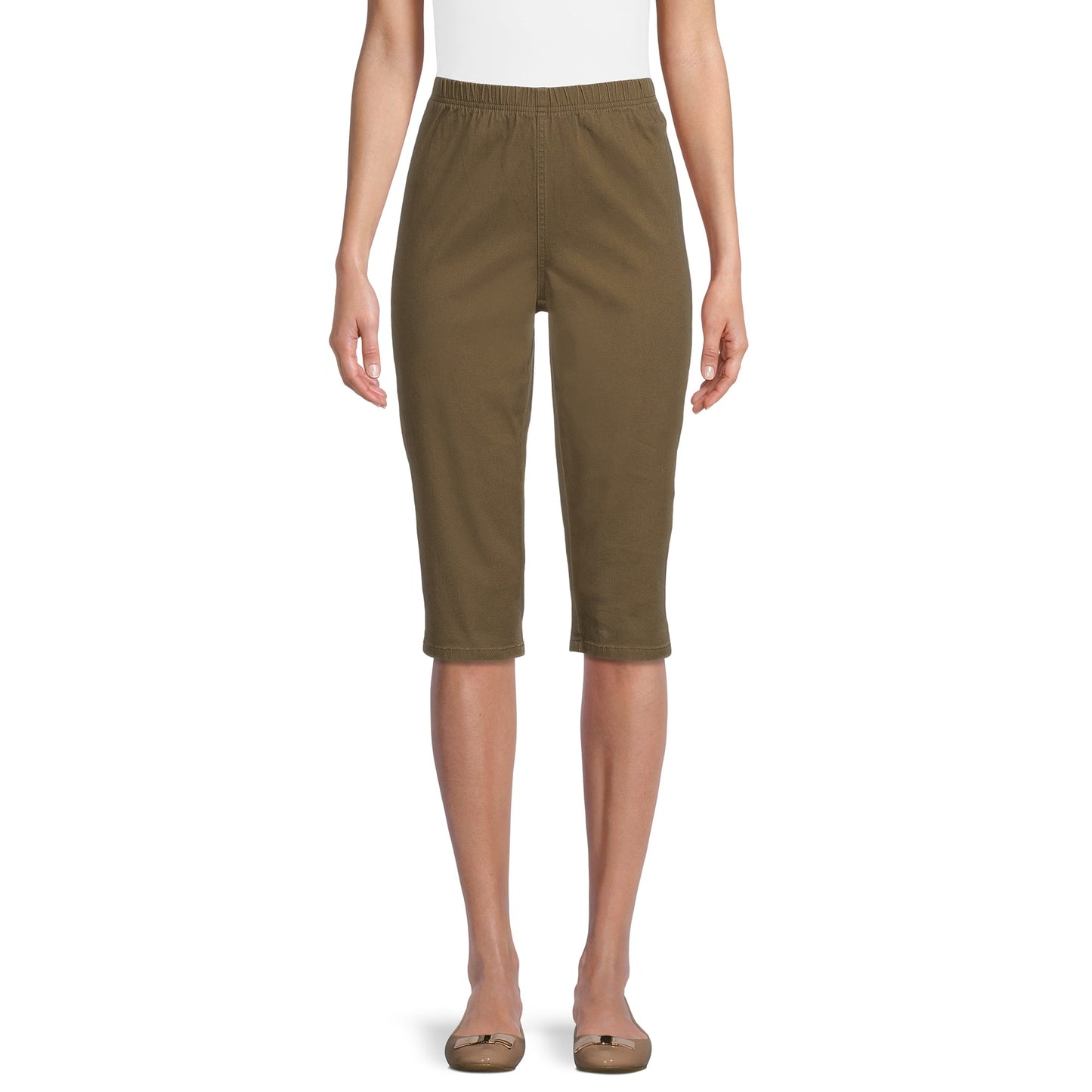 Real Size Womens 17 Stretch Pull On Capri