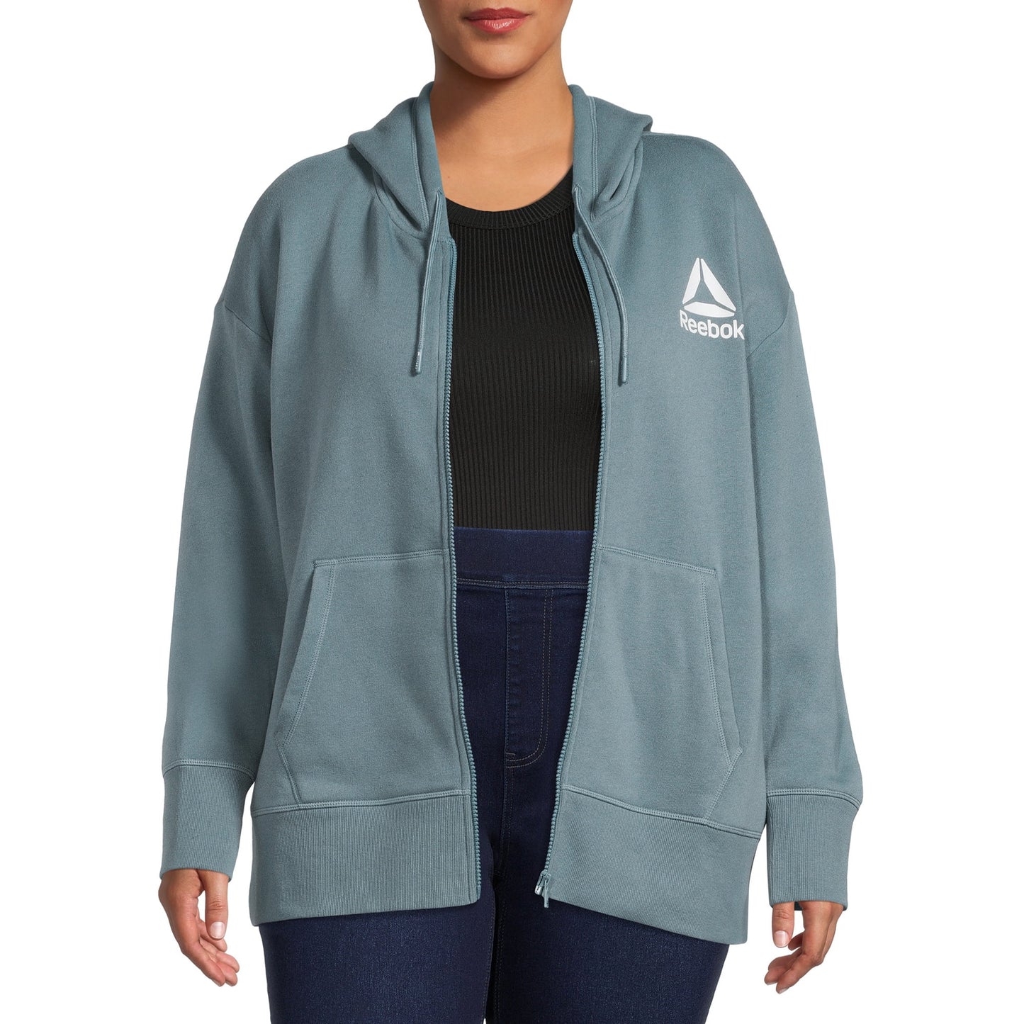 Reebok Womens Plus Size Day to Day Zip-Up Hoodie