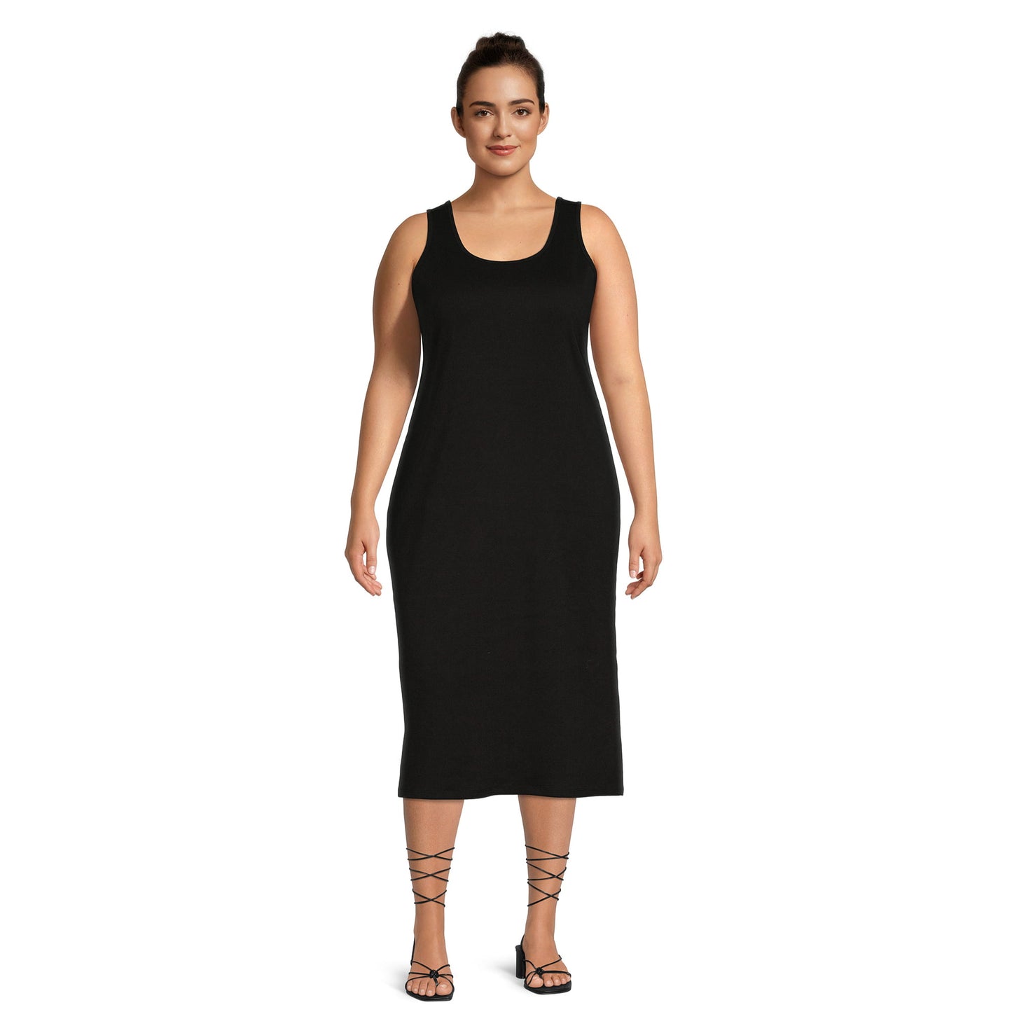 Terra & Sky Women's Plus Size Ribbed Midi Tank Dress