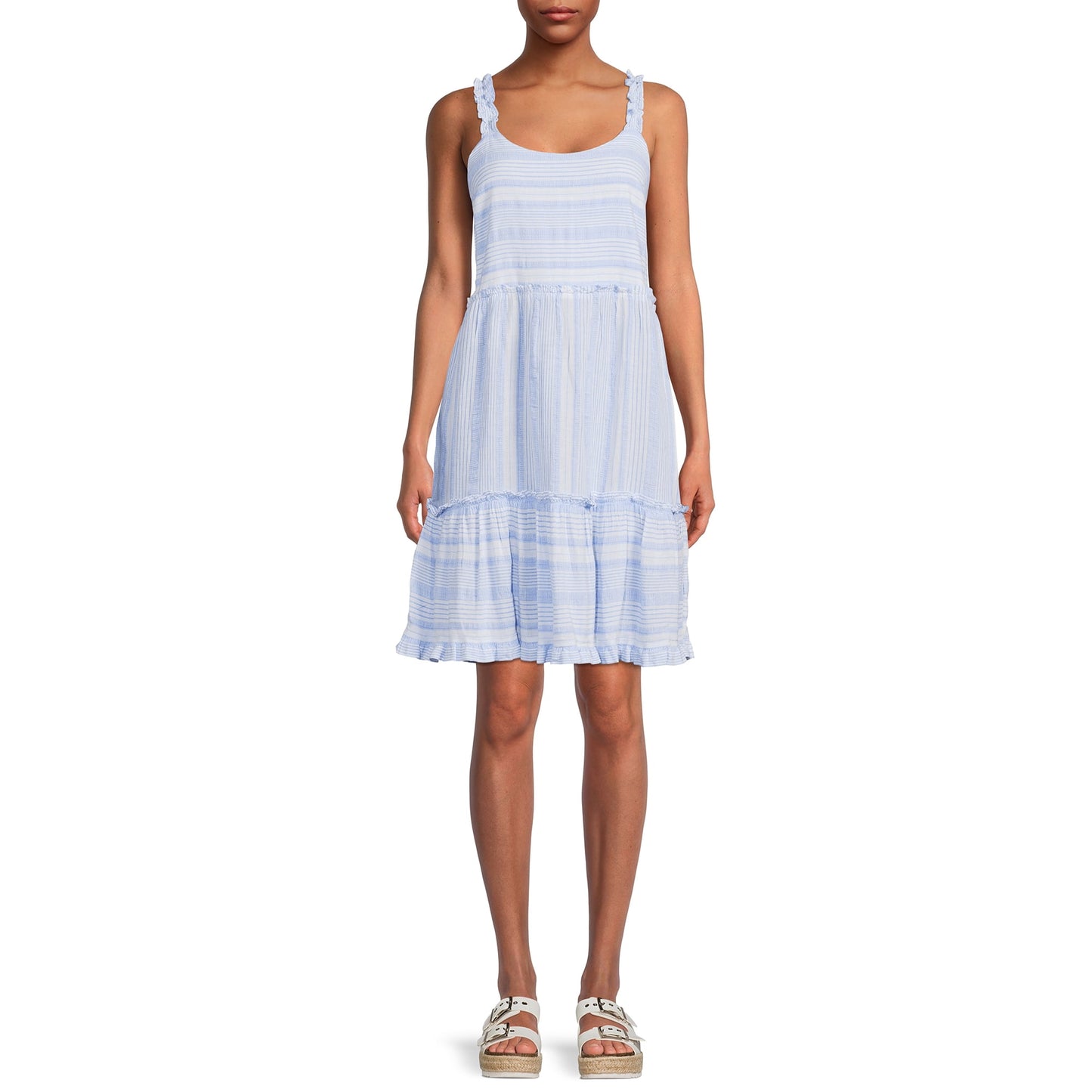 Time and Tru Womens Sleeveless Short Stripe Dress