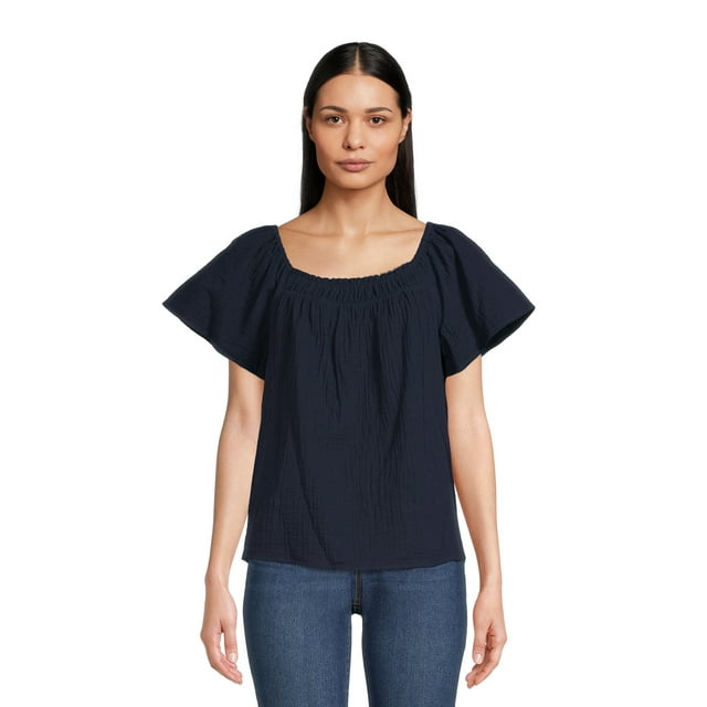 Time and Tru Womens Square Neck Top