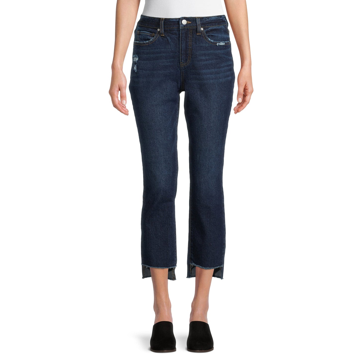 Time and Tru Women's Straight Cropped Jeans with Step Hem