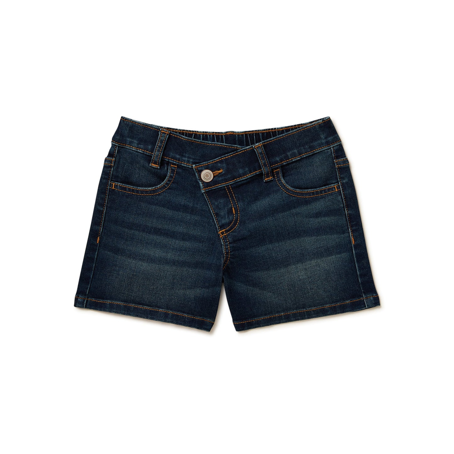 Wonder Nation Girls Cross Waist Band Denim Shorts