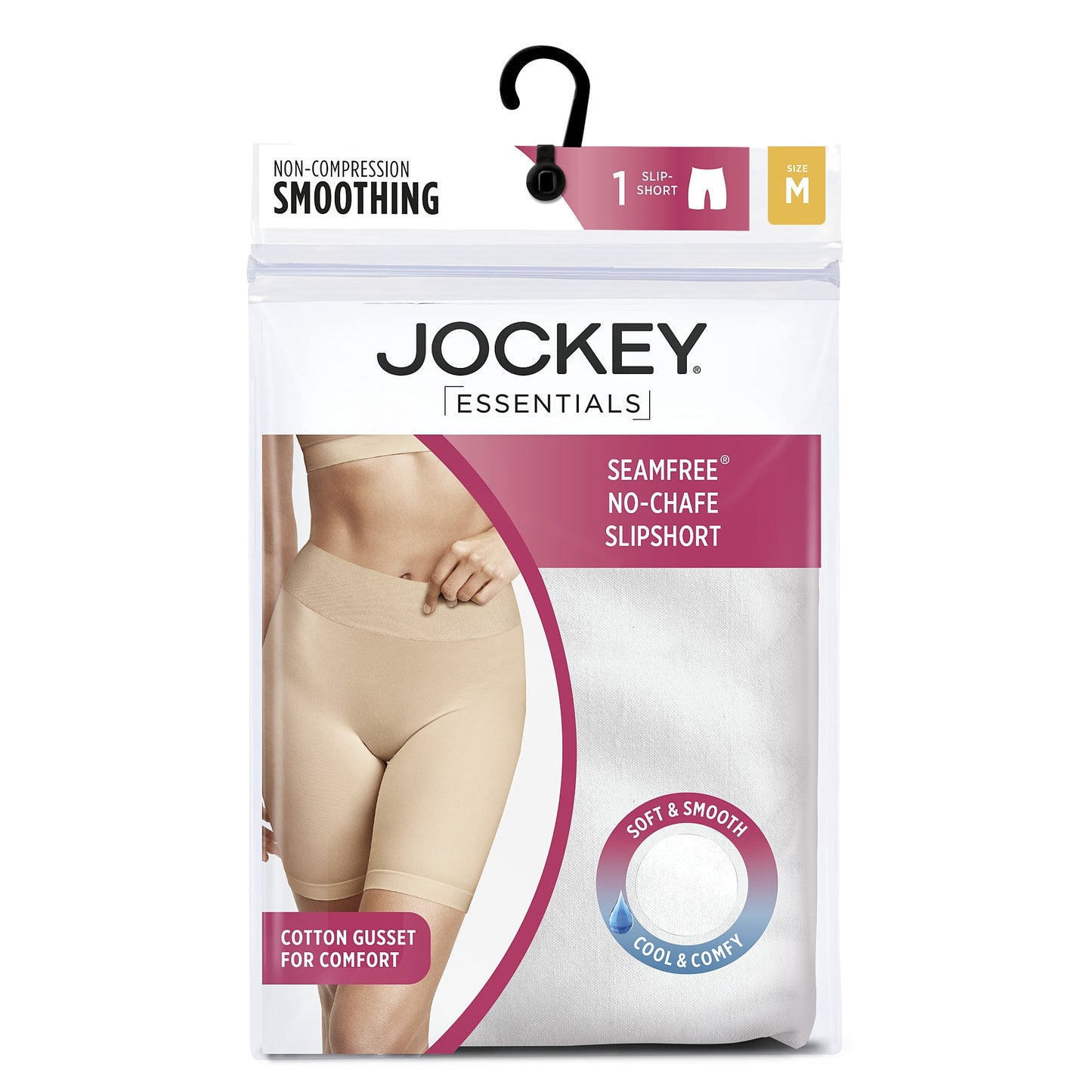 Jockey Essentials Womens Seamfree No Chafe Slipshort, Cooling Shapewear, Body Slimming Shorts, Under