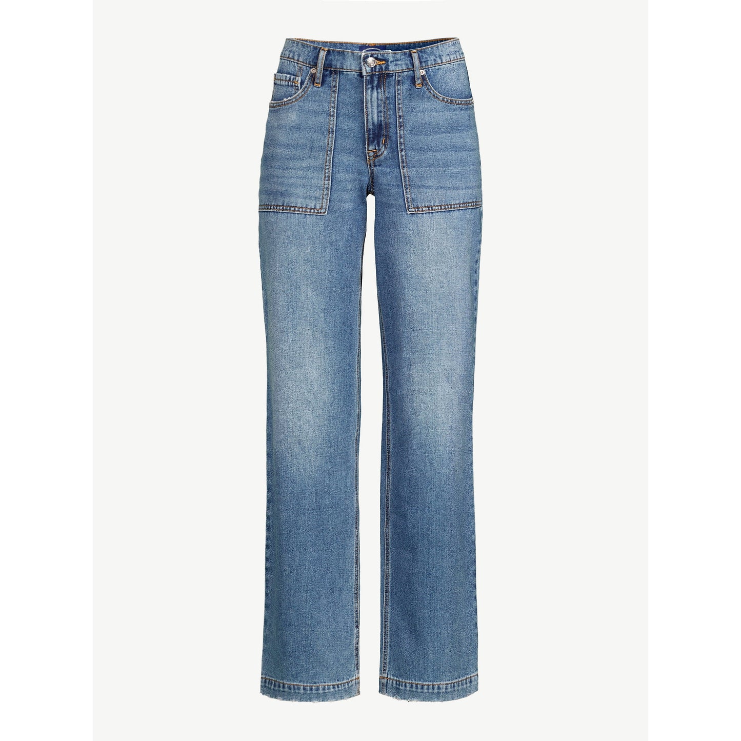 Scoop Womens Low Rise Wide Leg Ripped Jeans