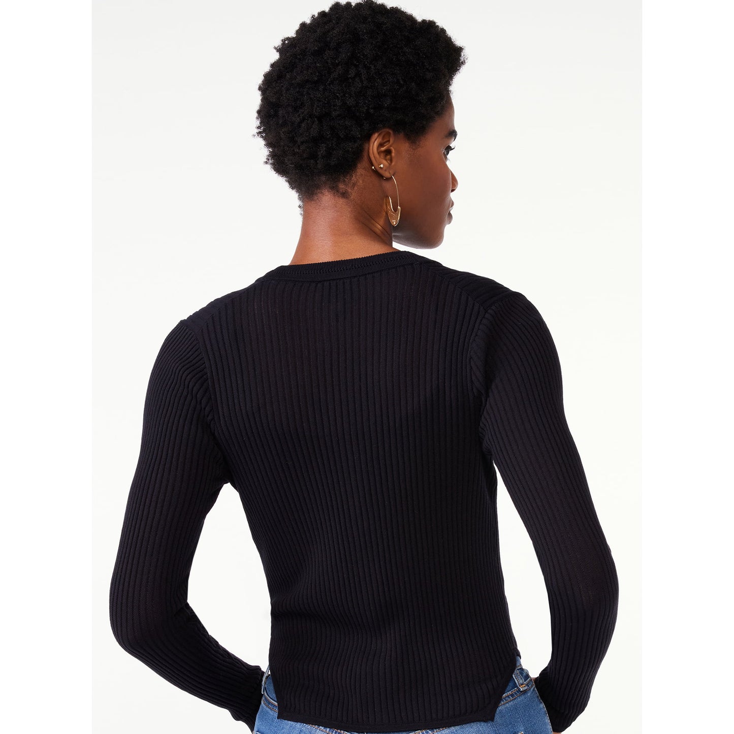 Scoop Womens Stripe Cardigan Sweater with Bralette, Lightweight
