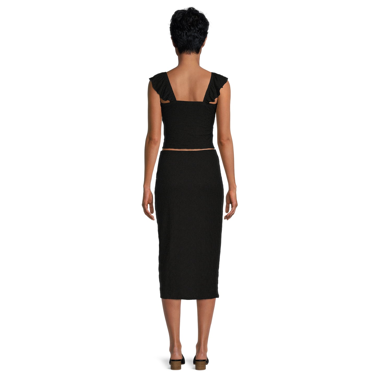 No Boundaries Juniors Flutter Strap Top and O-Ring Skirt Set, 2-Piece